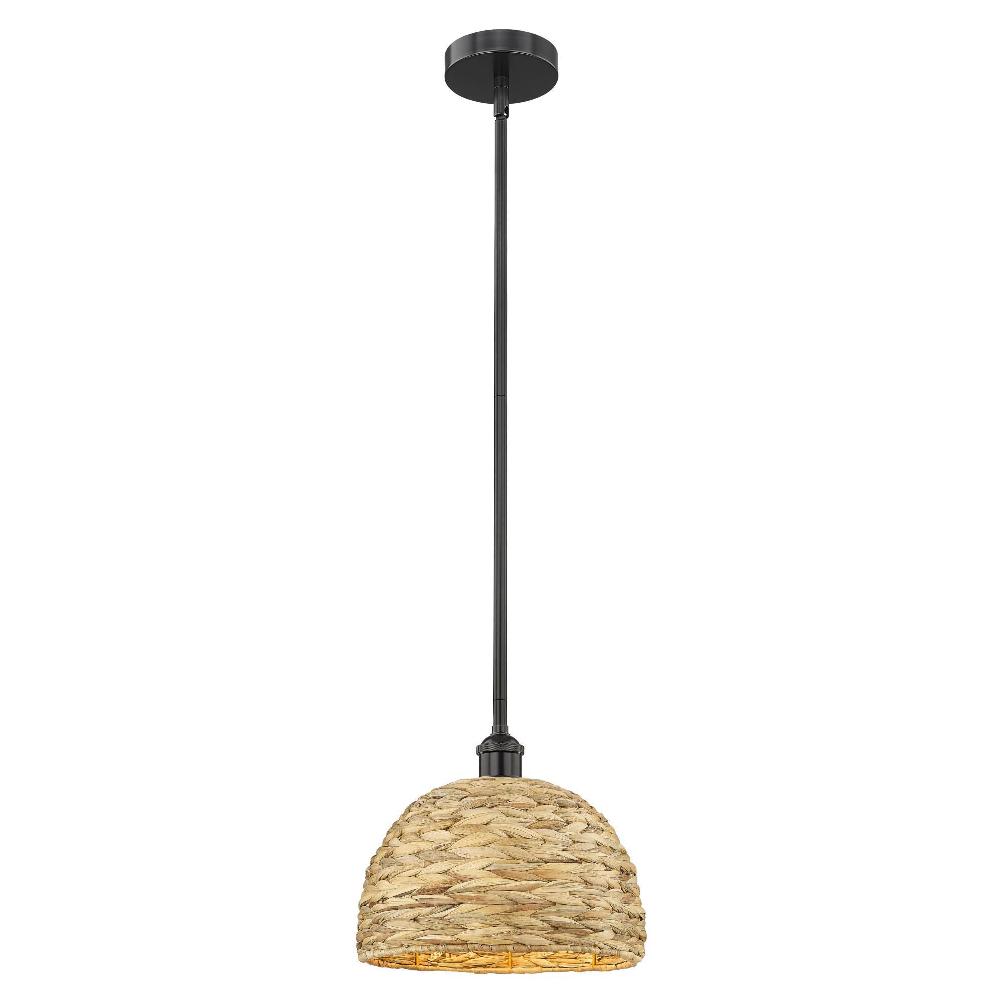 Bruno Marashlian Woven Rattan Mini Pendant by Innovations Lighting