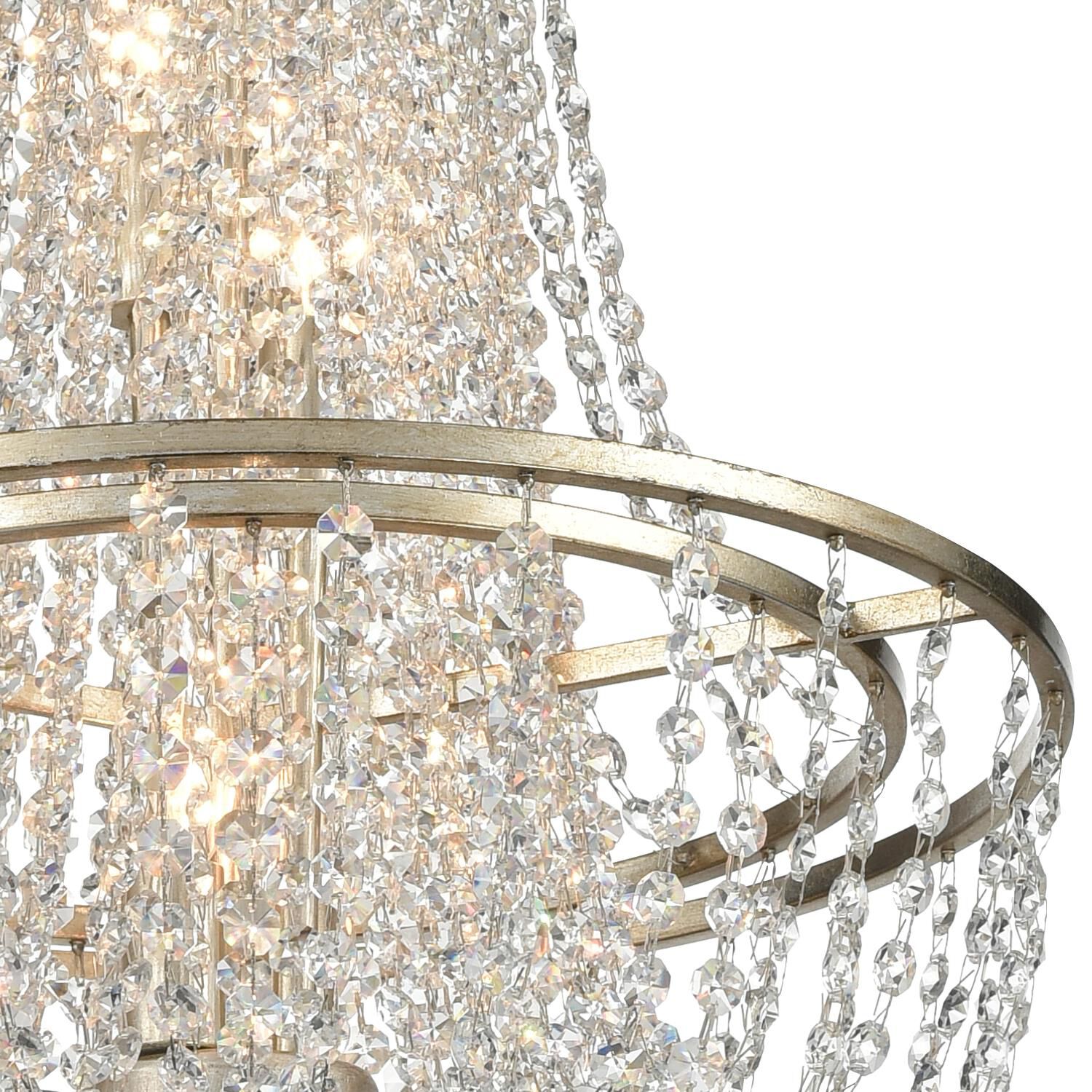 Shown in Antique Silver finish and Clear Hand Cut crystal