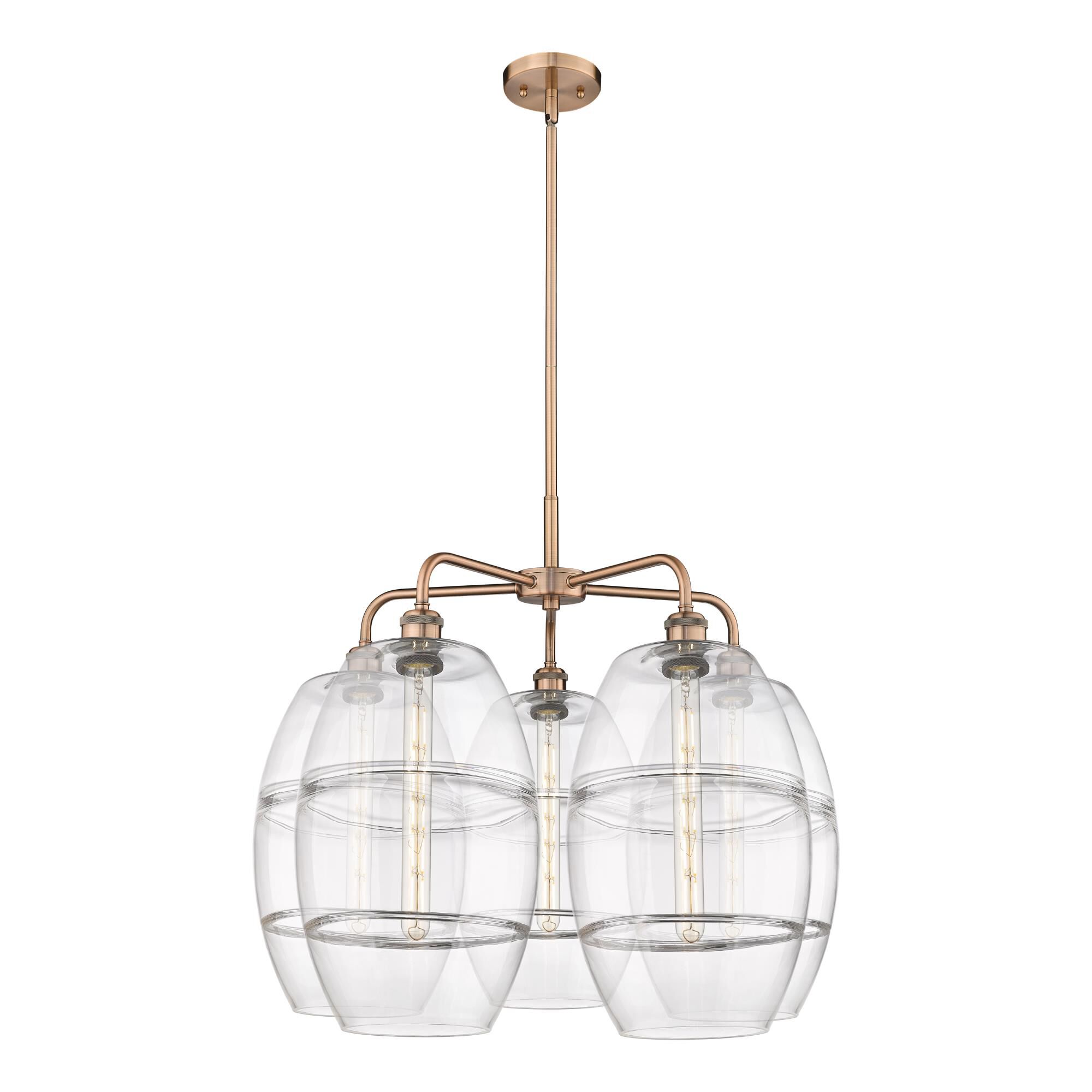 Shown in Antique Copper finish and Clear glass