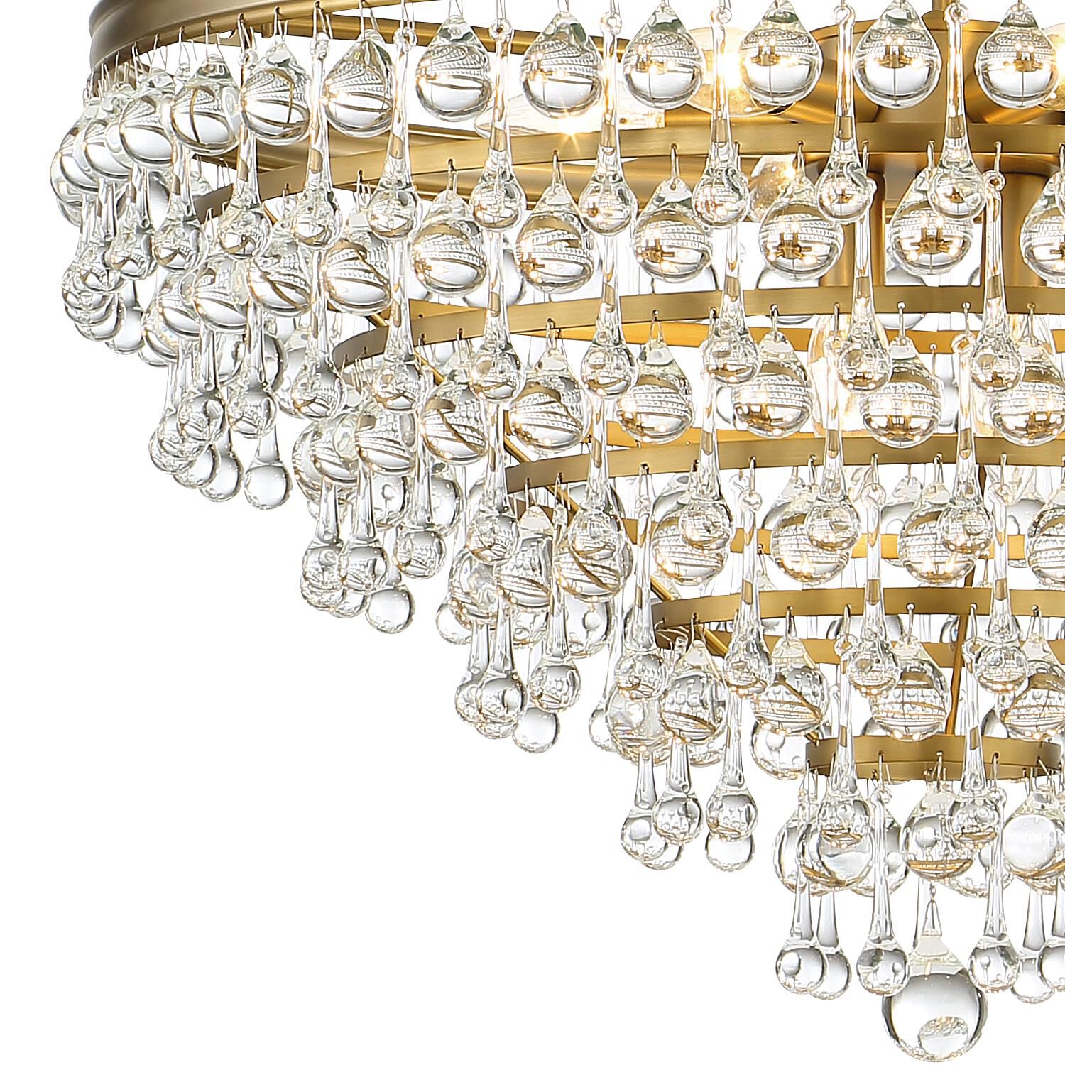 Shown in Vibrant Gold finish and Clear Glass Drops crystal