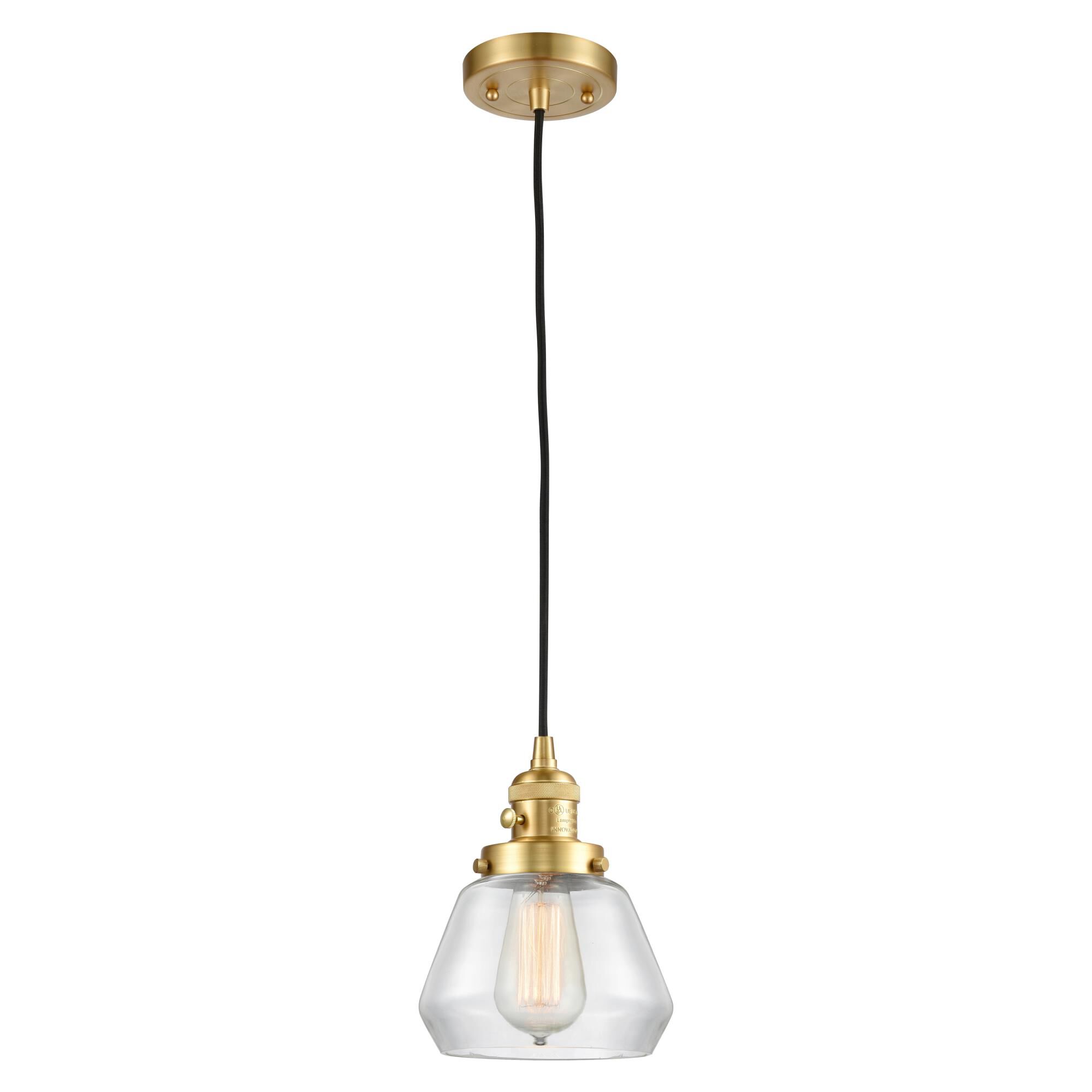 Shown in Satin Gold finish and Clear glass