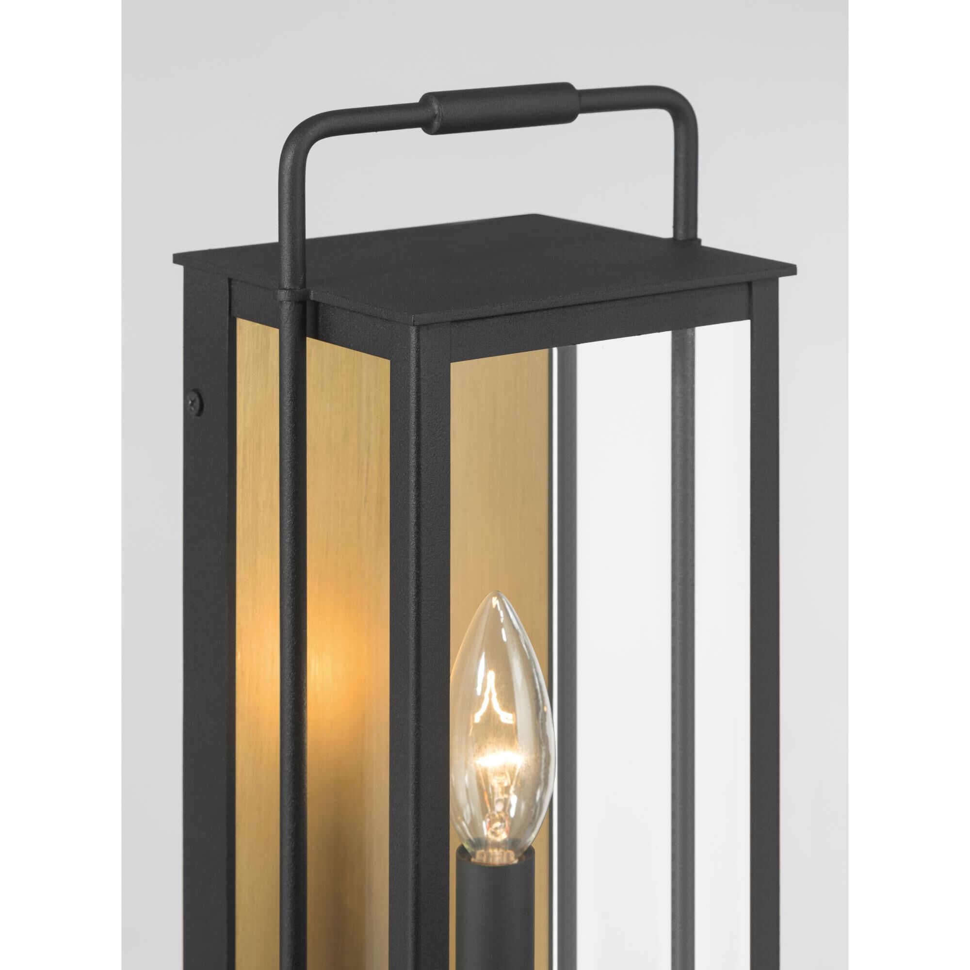 Shown in Sand Coal Black and Painted Legacy Brass finish and Clear glass