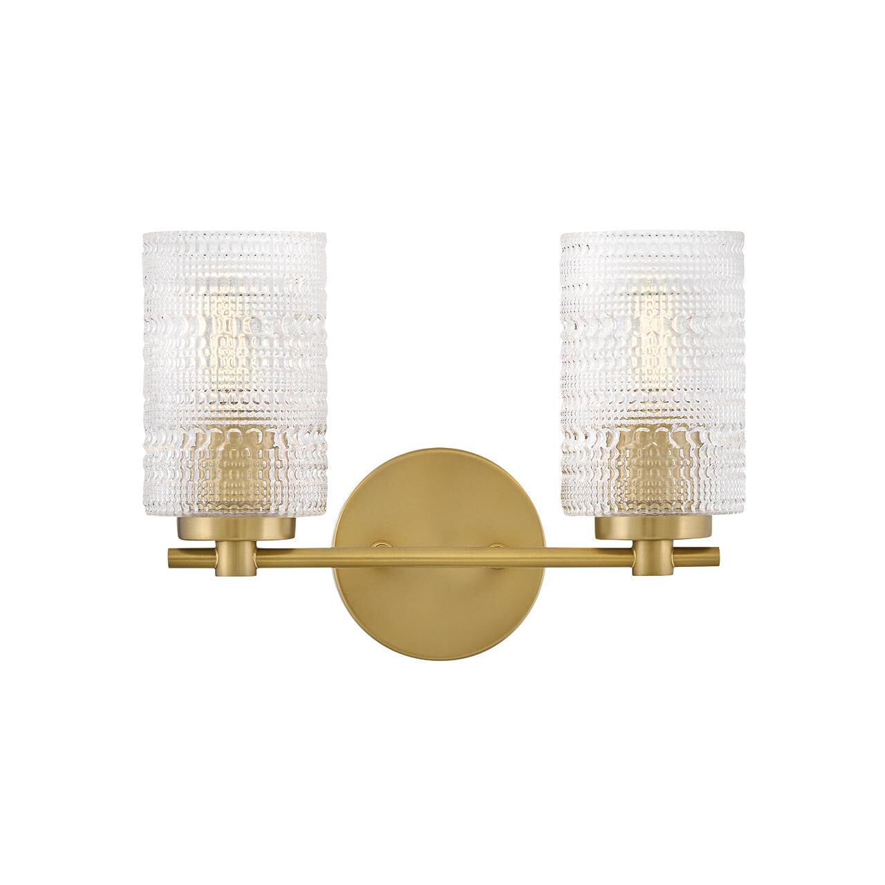 Shown in Lacquered Brass finish and Clear Hobnail glass