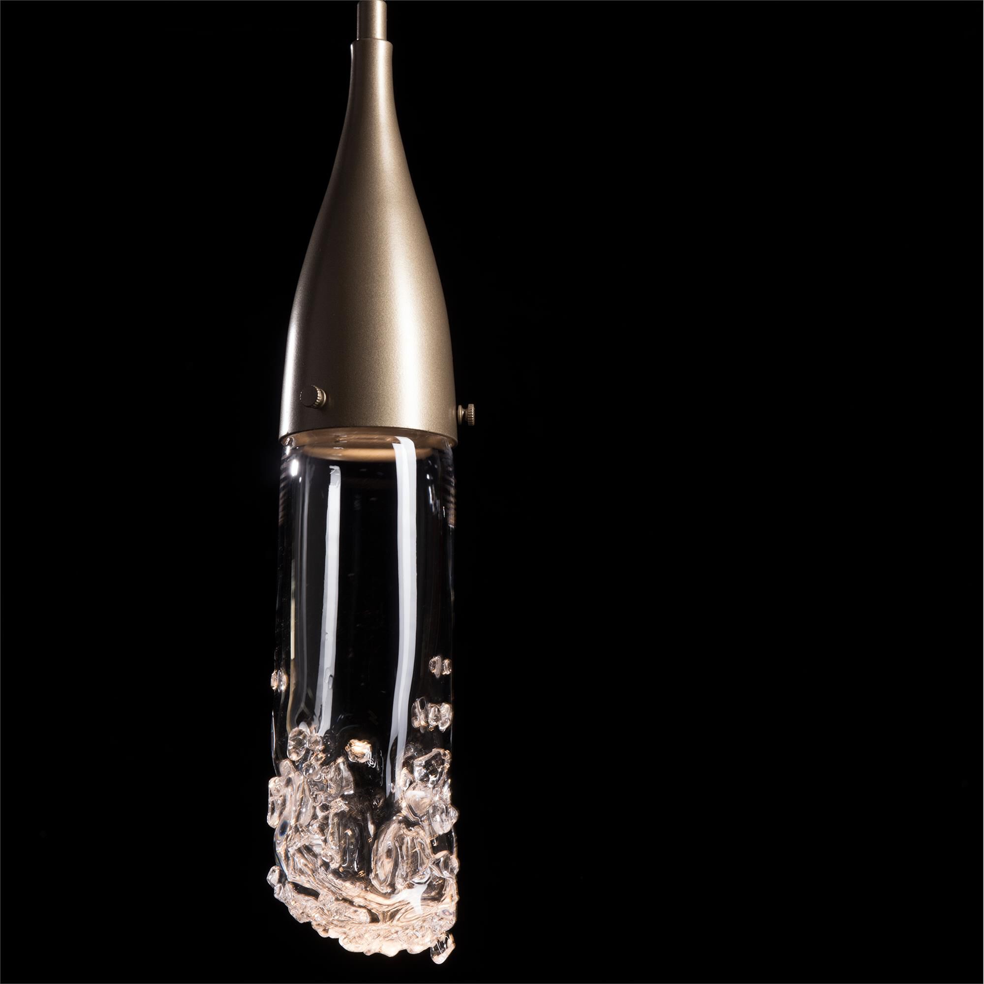 Shown in Soft Gold finish and Clear glass