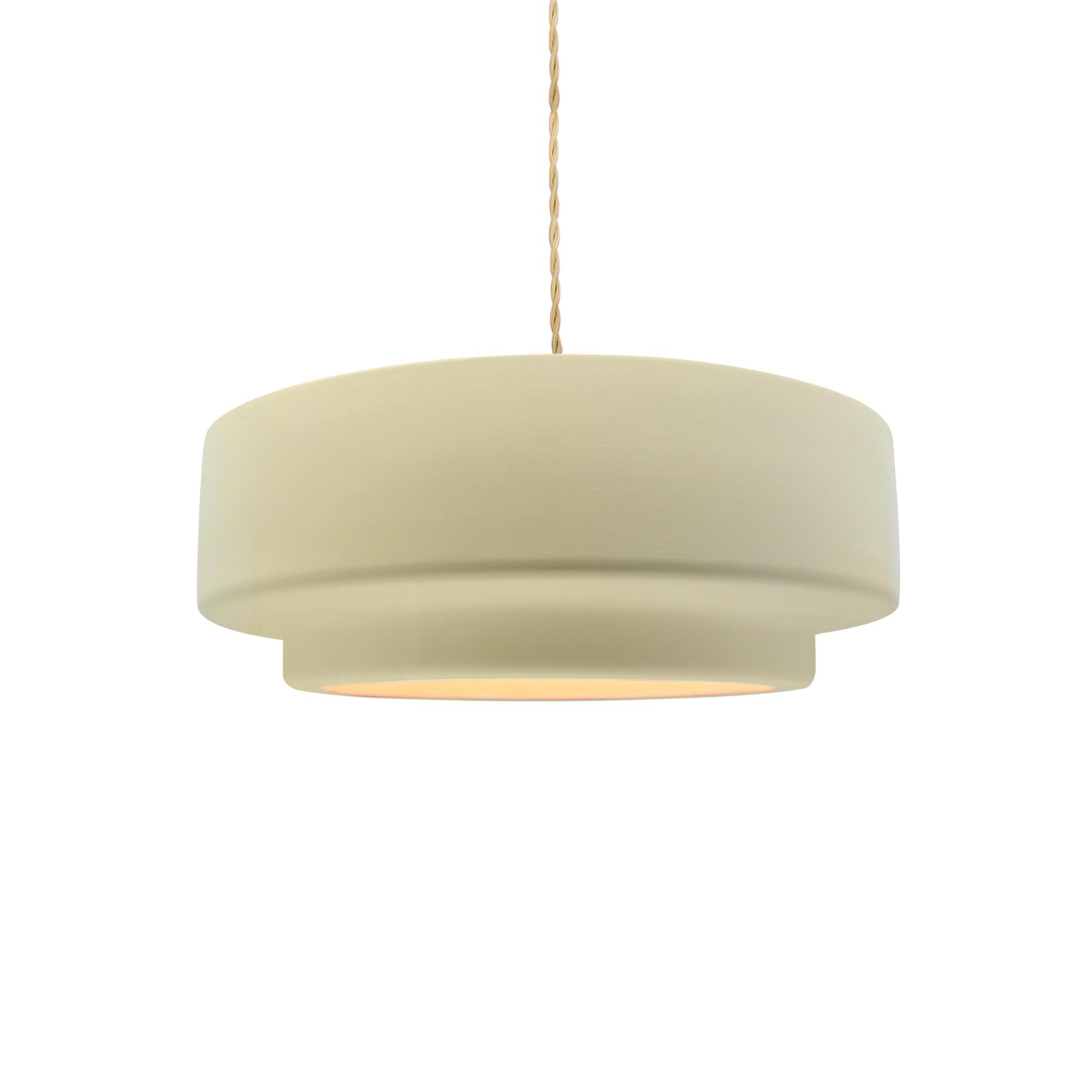 Shown in Brushed Brass finish and Vanilla shade