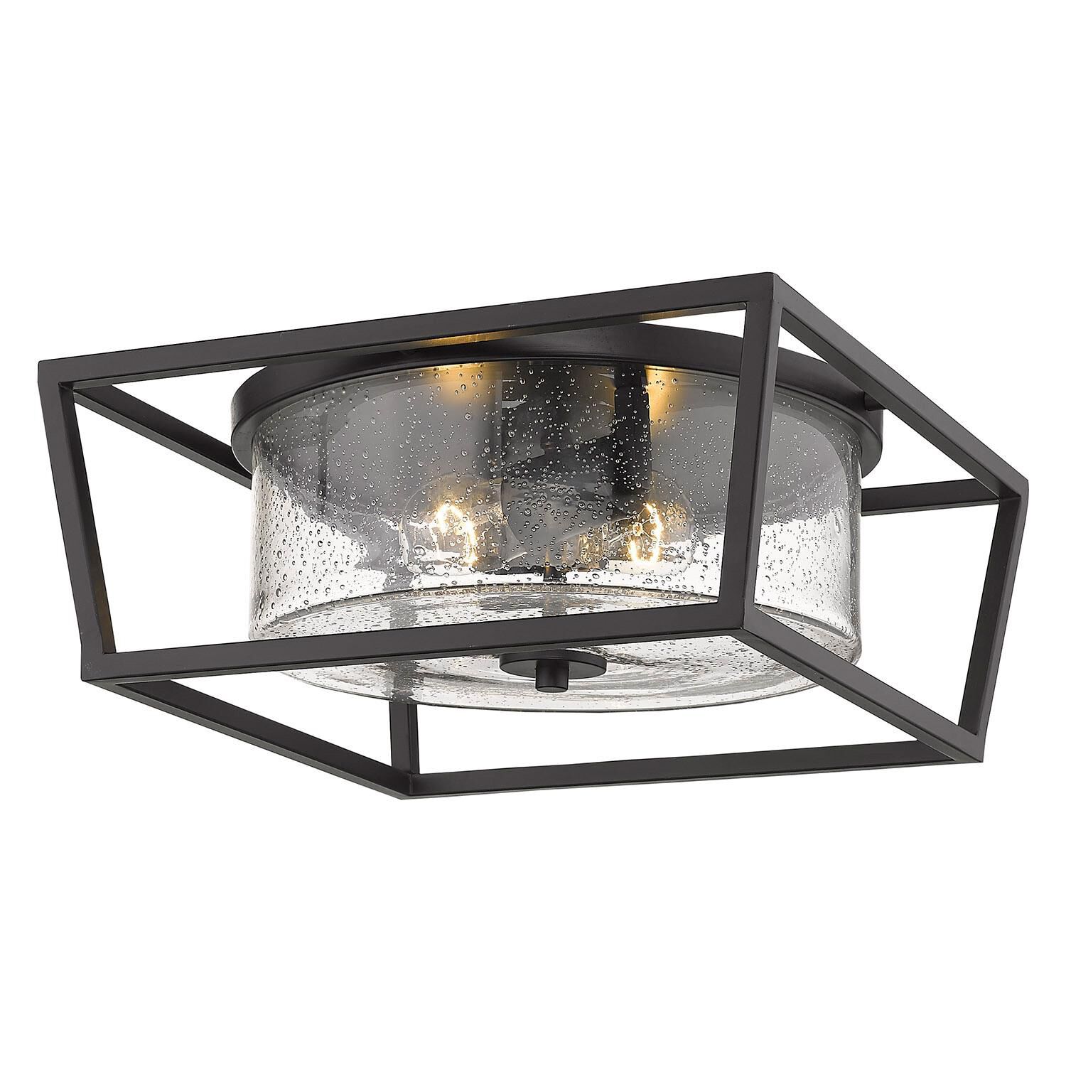 Shown in Matte Black finish and Seeded glass and Seeded Glass shade