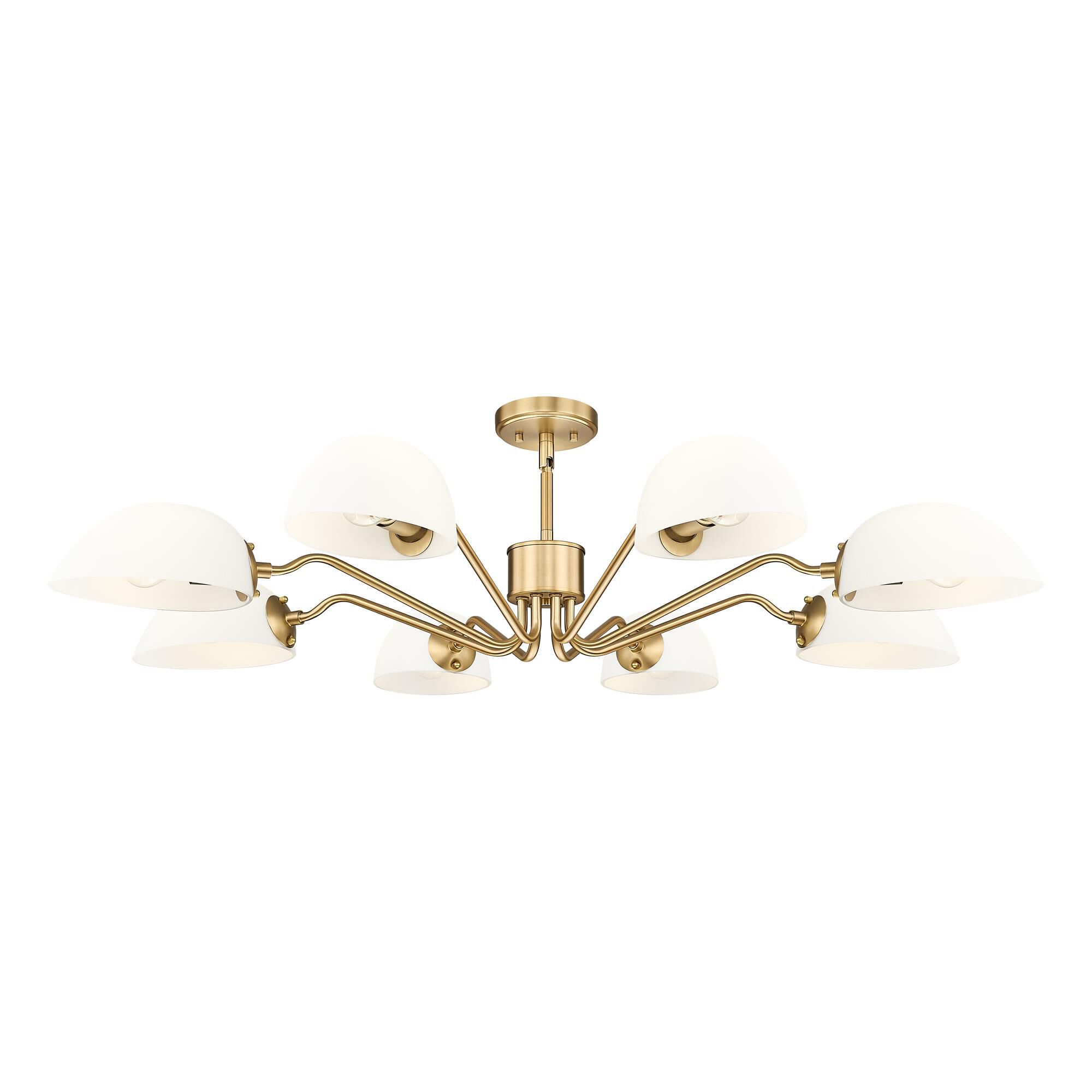 Shown in Modern Gold finish and White glass