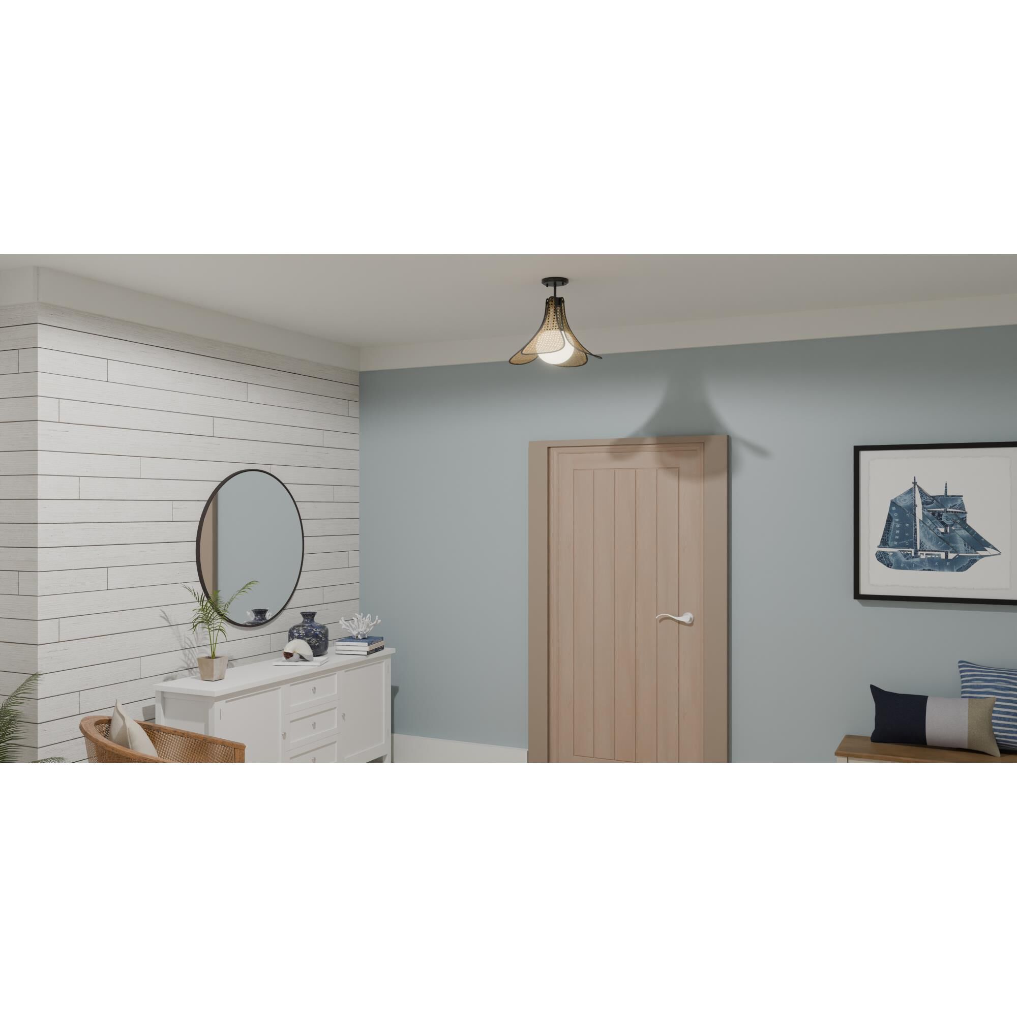 18 Inch 1 Light Semi Flush Mount by Quoizel