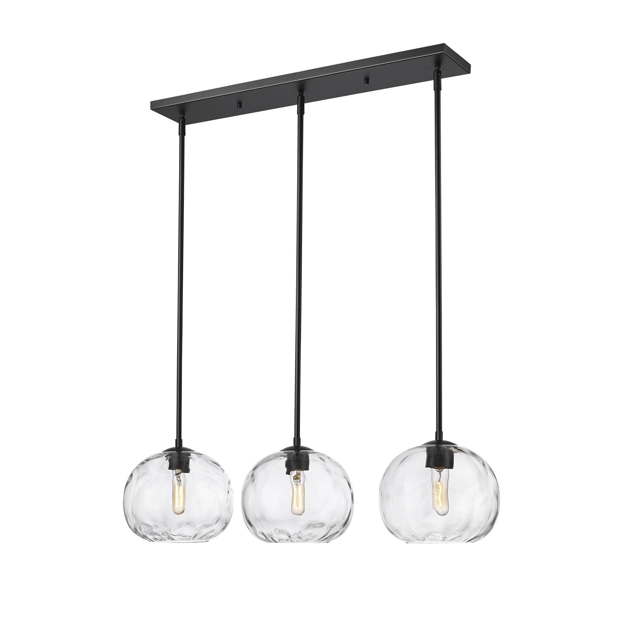 Shown in Matte Black finish and Clear glass and Clear shade