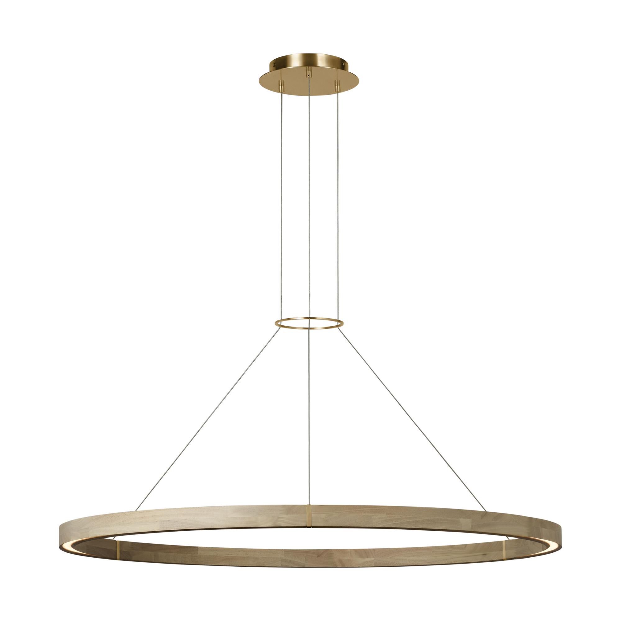 Shown in Hand Rubbed Antique Brass finish and Wood Ring shade
