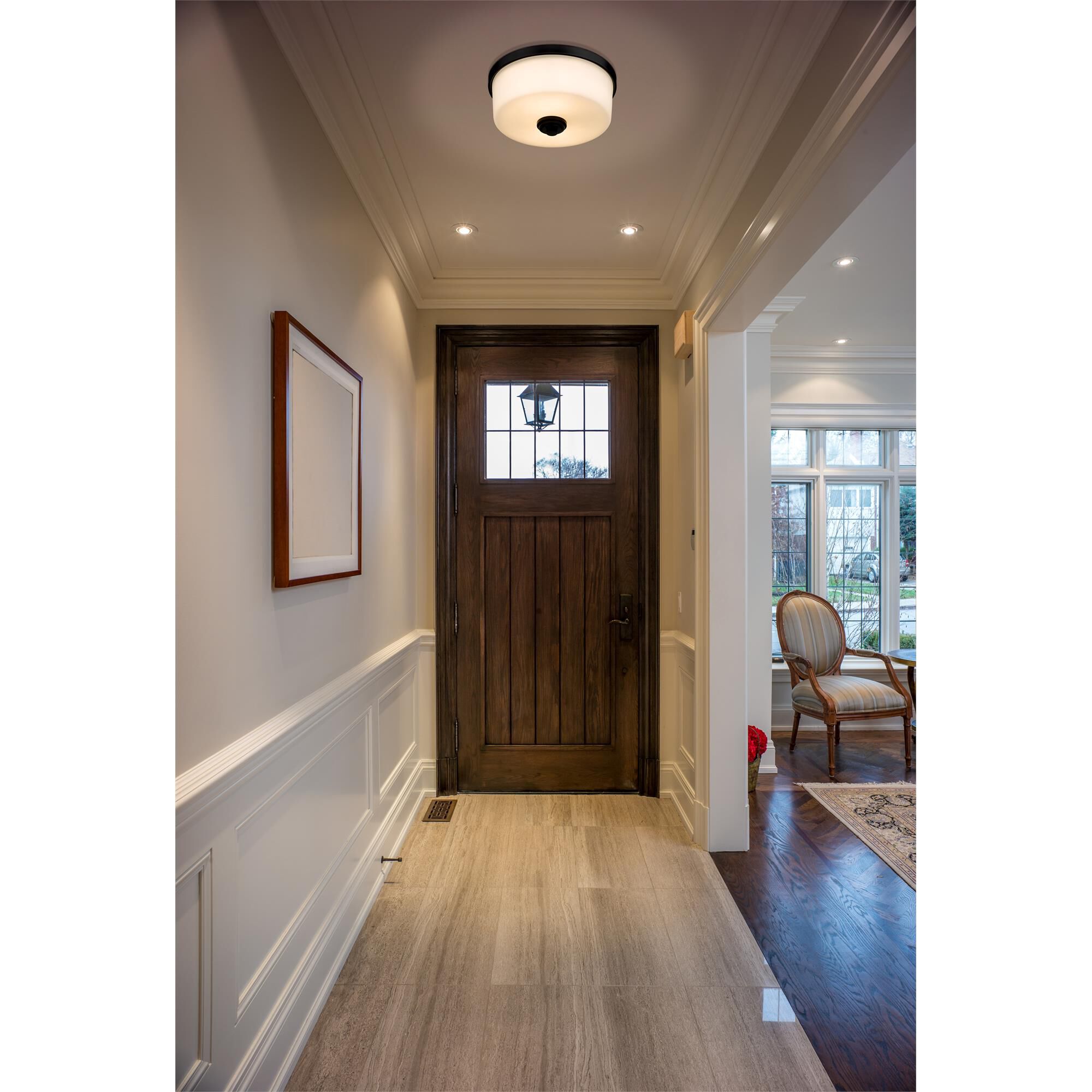 Shown in Matte Black finish and Glass shade
