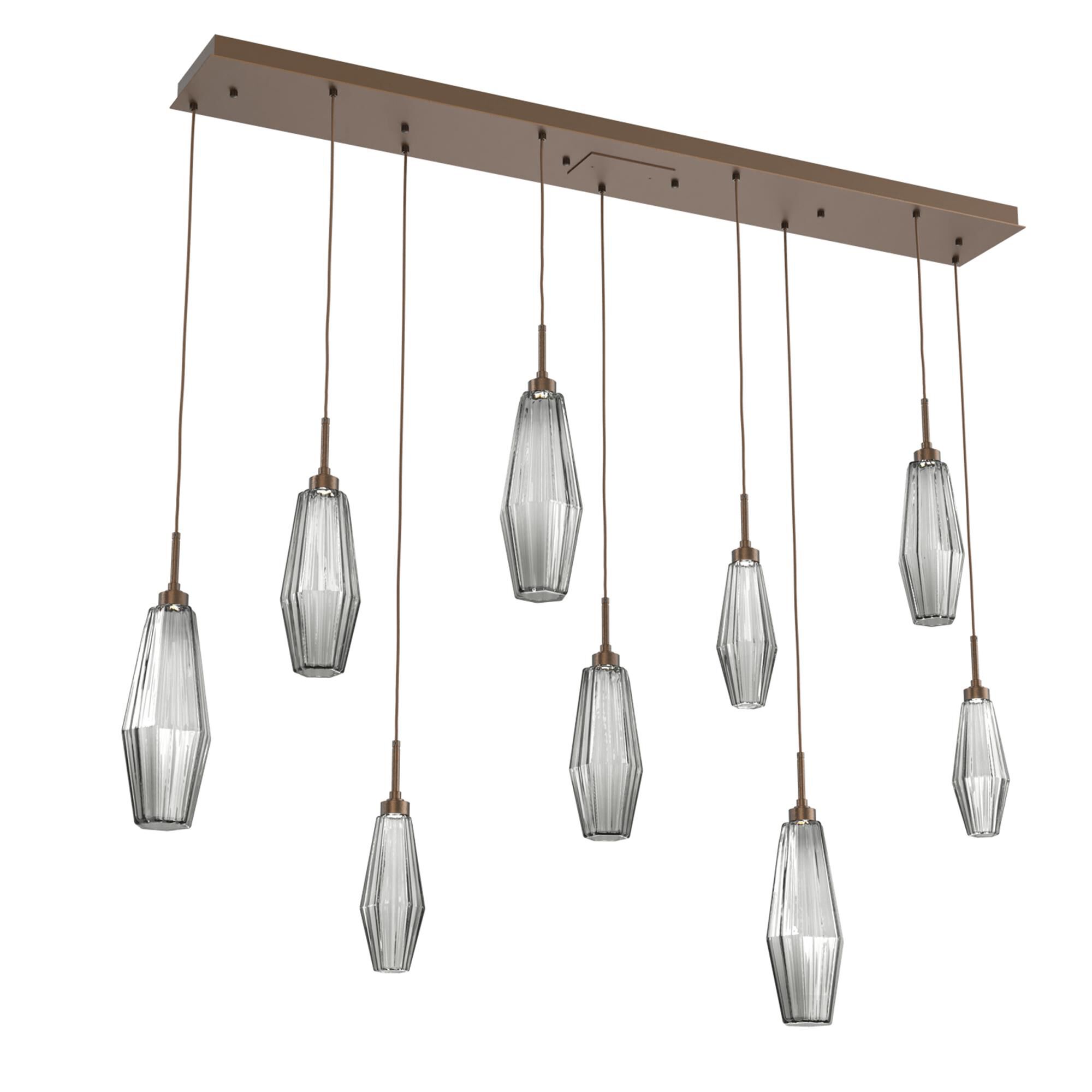 Shown in Flat Bronze finish and Optic Rib Smoke glass