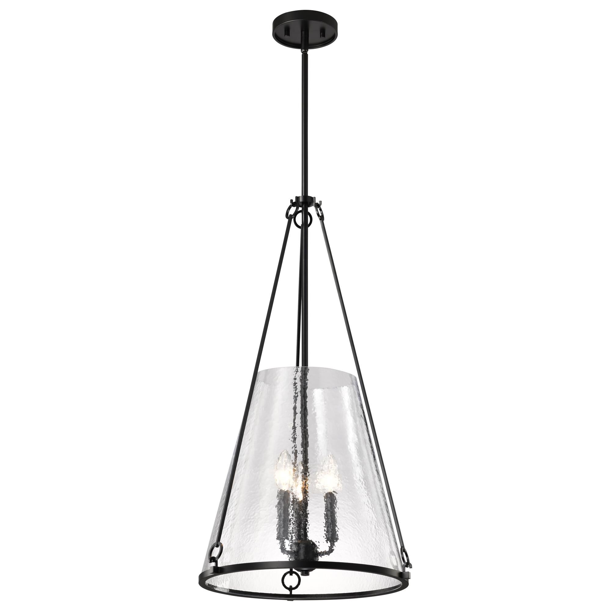Shown in Black finish and Hammered glass