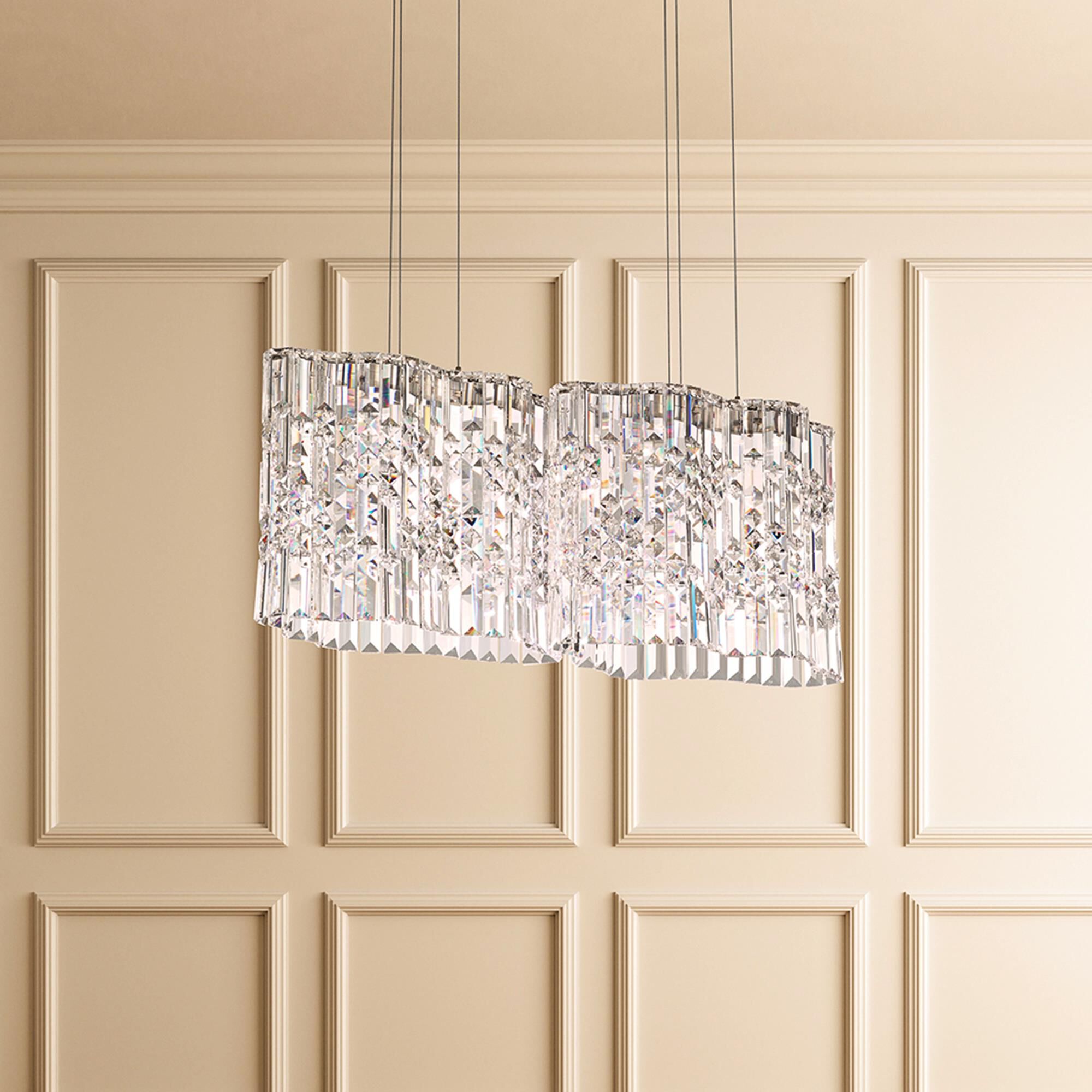 Shown in Polished Stainless Steel finish and Clear Optic crystal