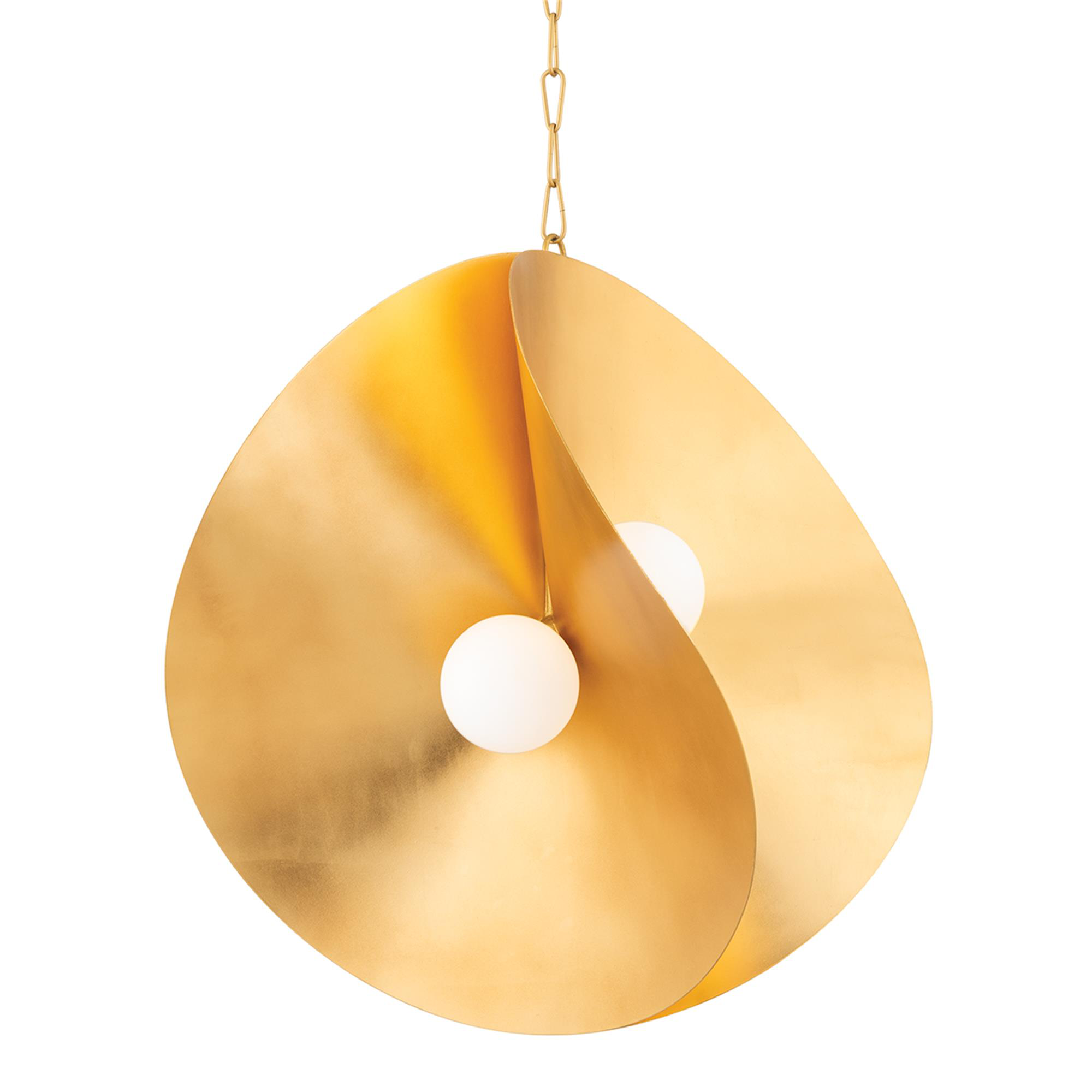 Shown in Gold Leaf finish and Opal Matte glass