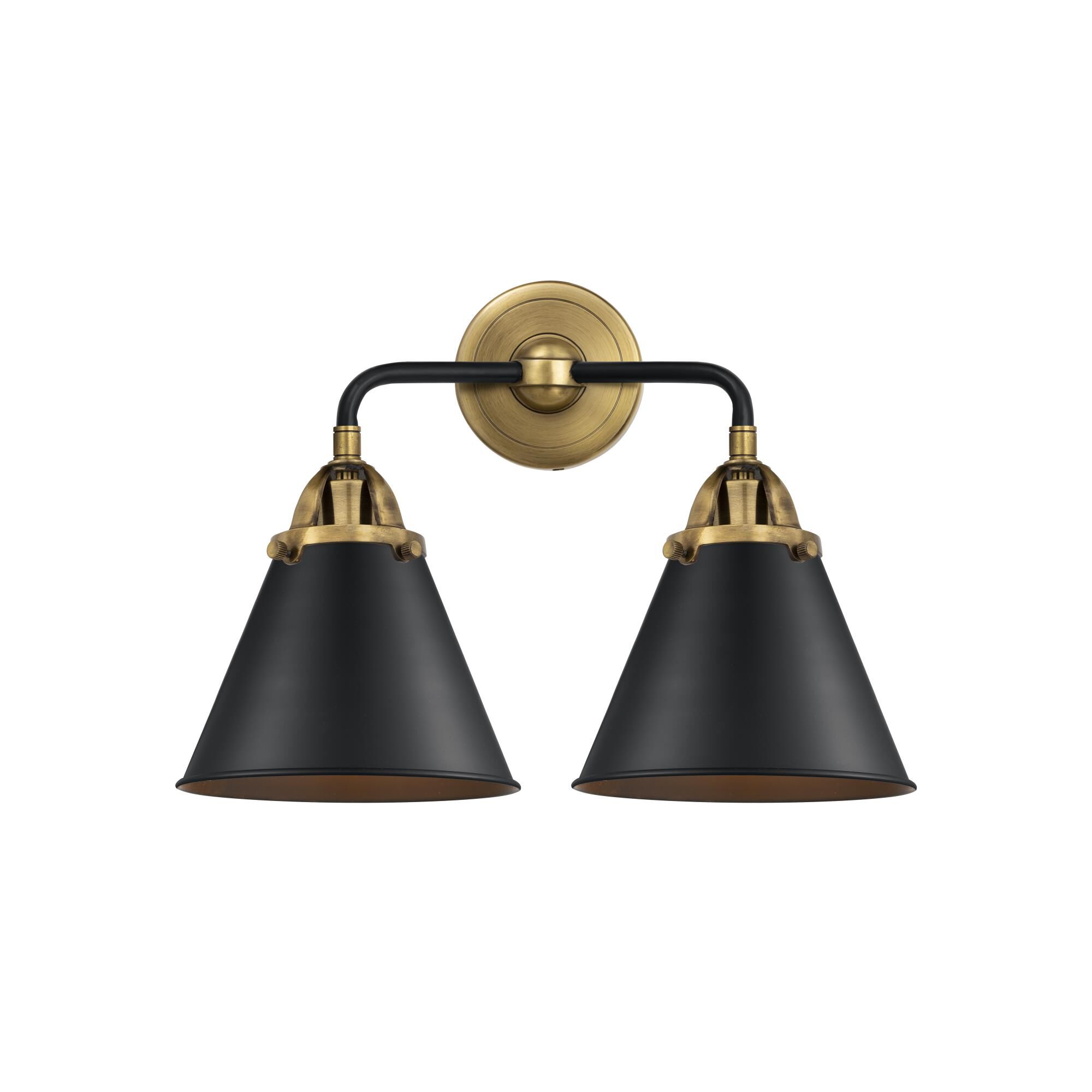 Shown in Black Antique Brass finish and No Glass glass and Matte Black Appalachian shade