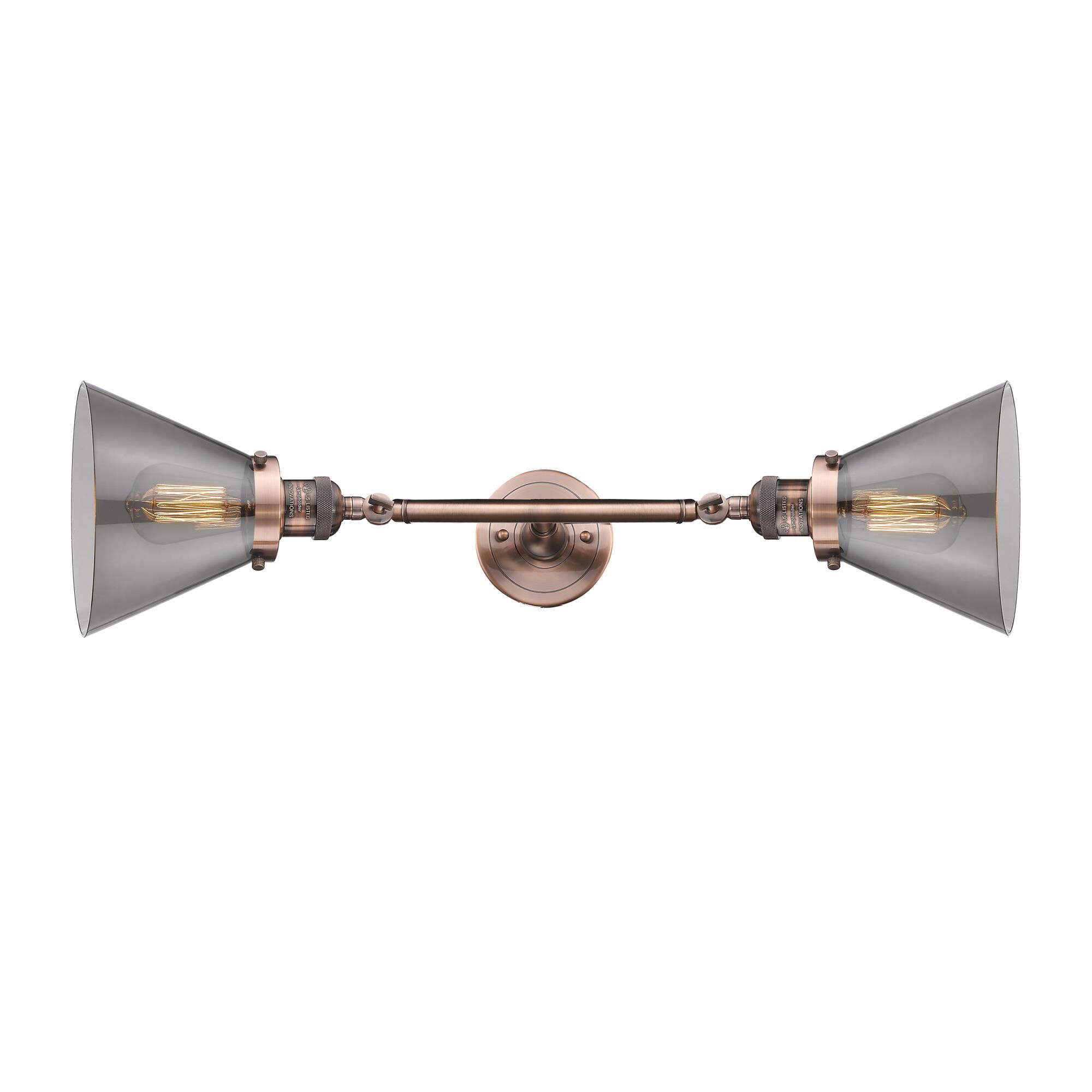 Shown in Antique Copper finish and Smoked glass