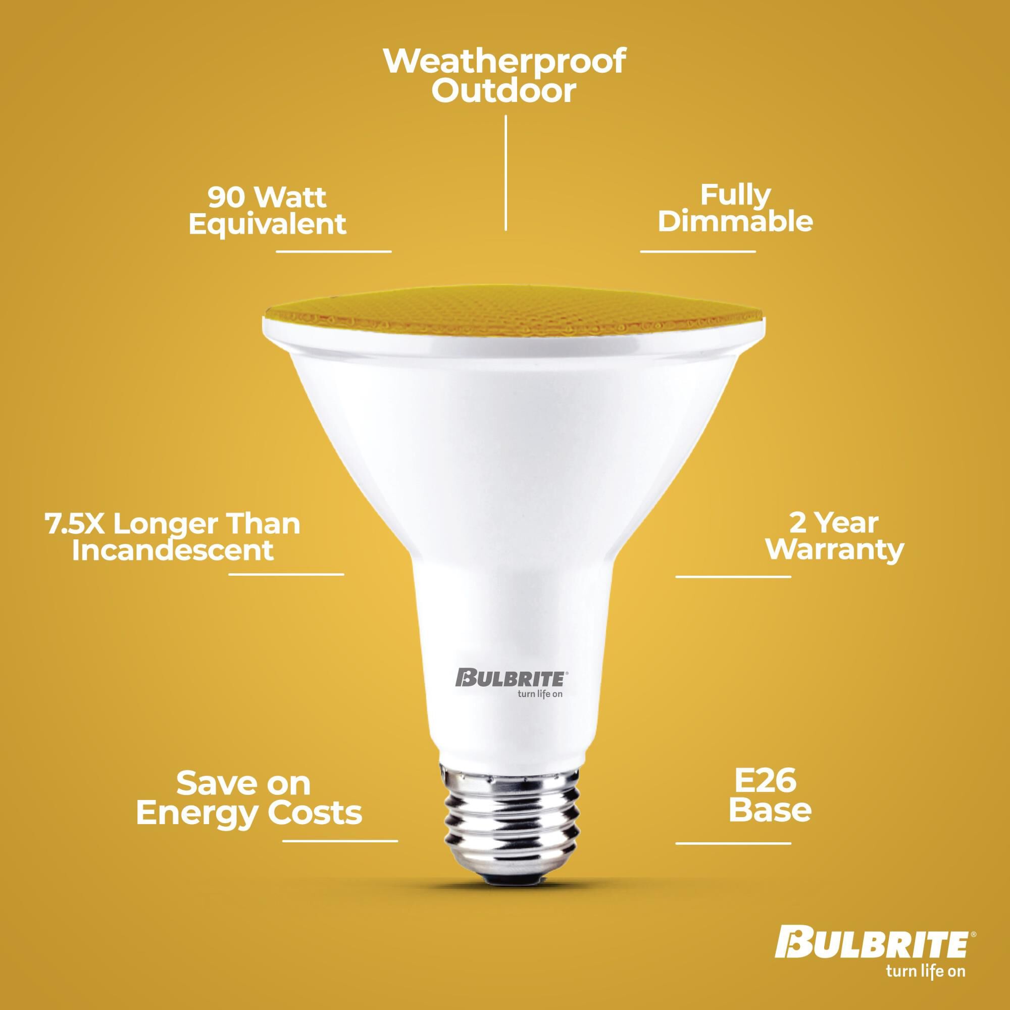 Yellow PAR38 Base E26 LED Light Bulb,