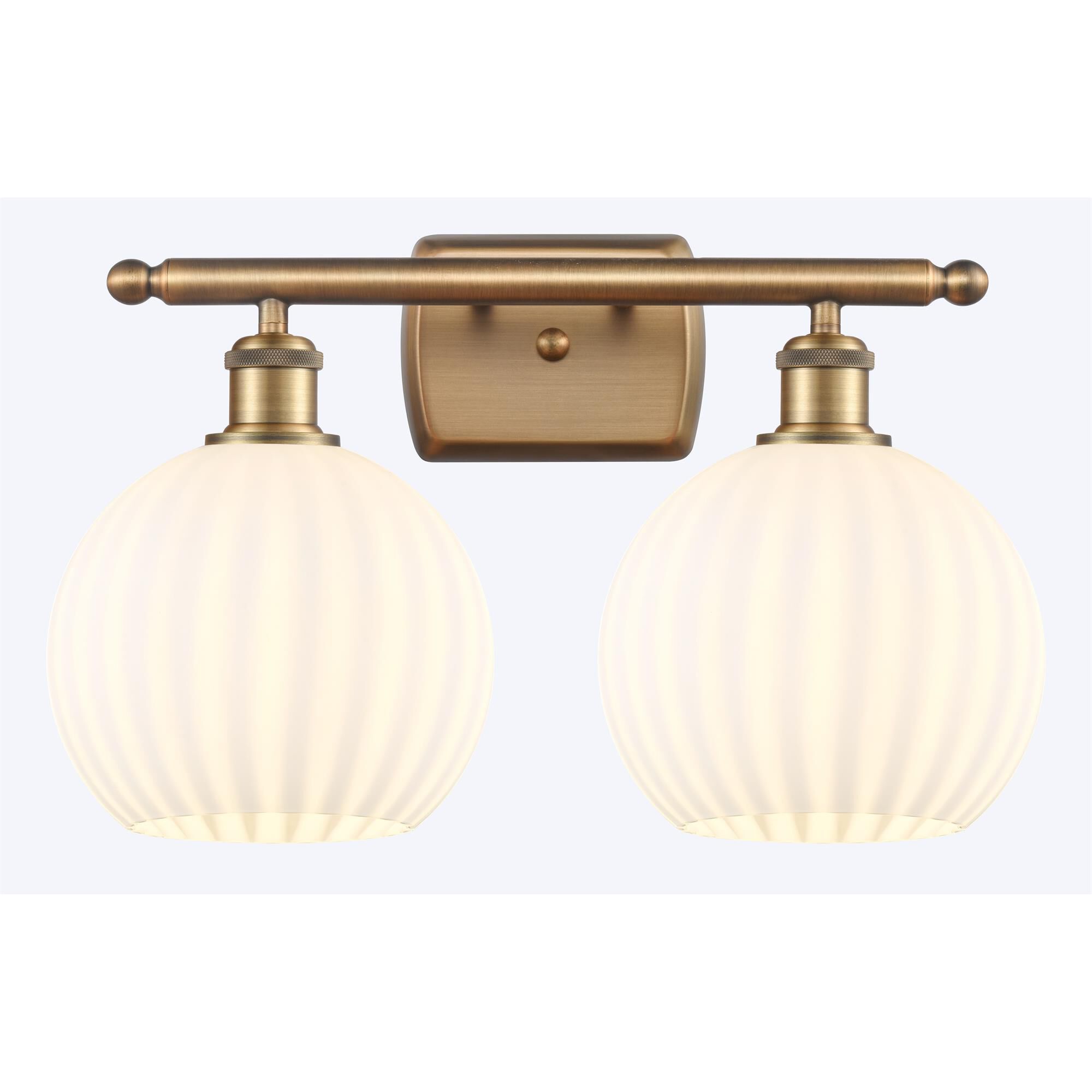 Shown in Brushed Brass finish and White Venetian glass