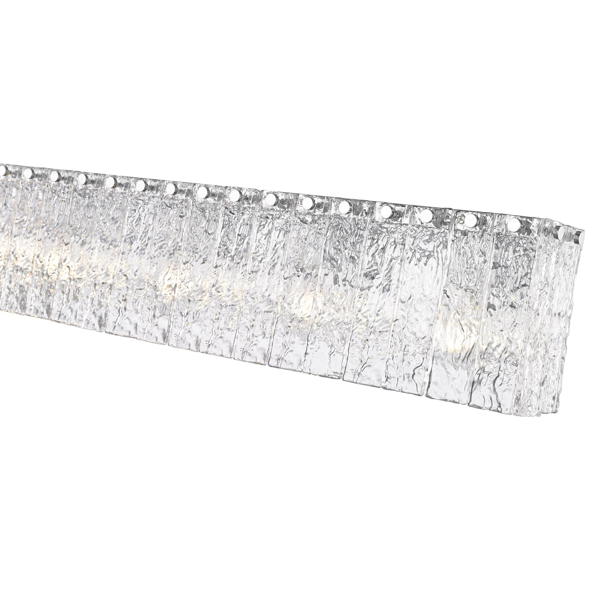 Shown in Chrome finish and Clear glass