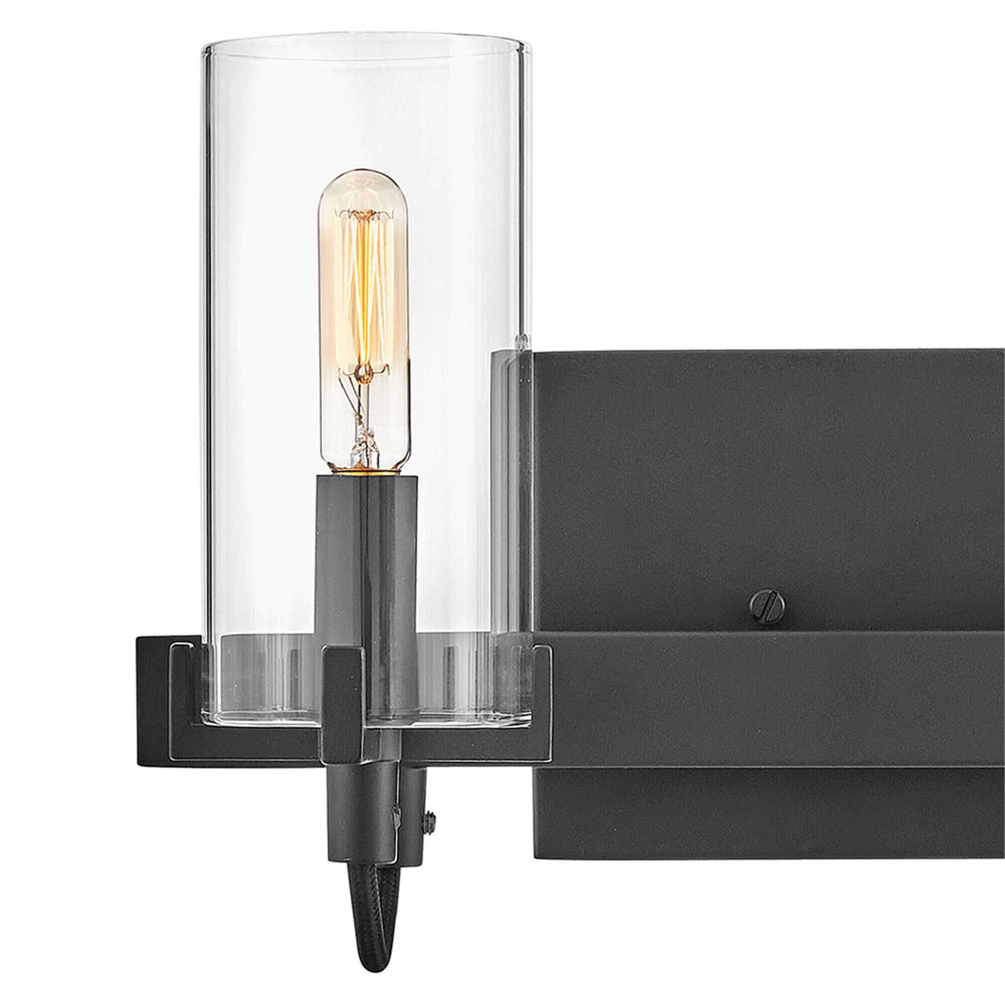 Shown in Black finish and Clear glass