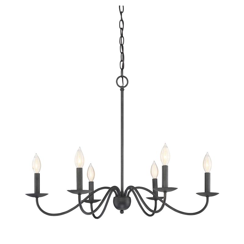 30 Inch 6 Light LED Chandelier by Meridian Lighting