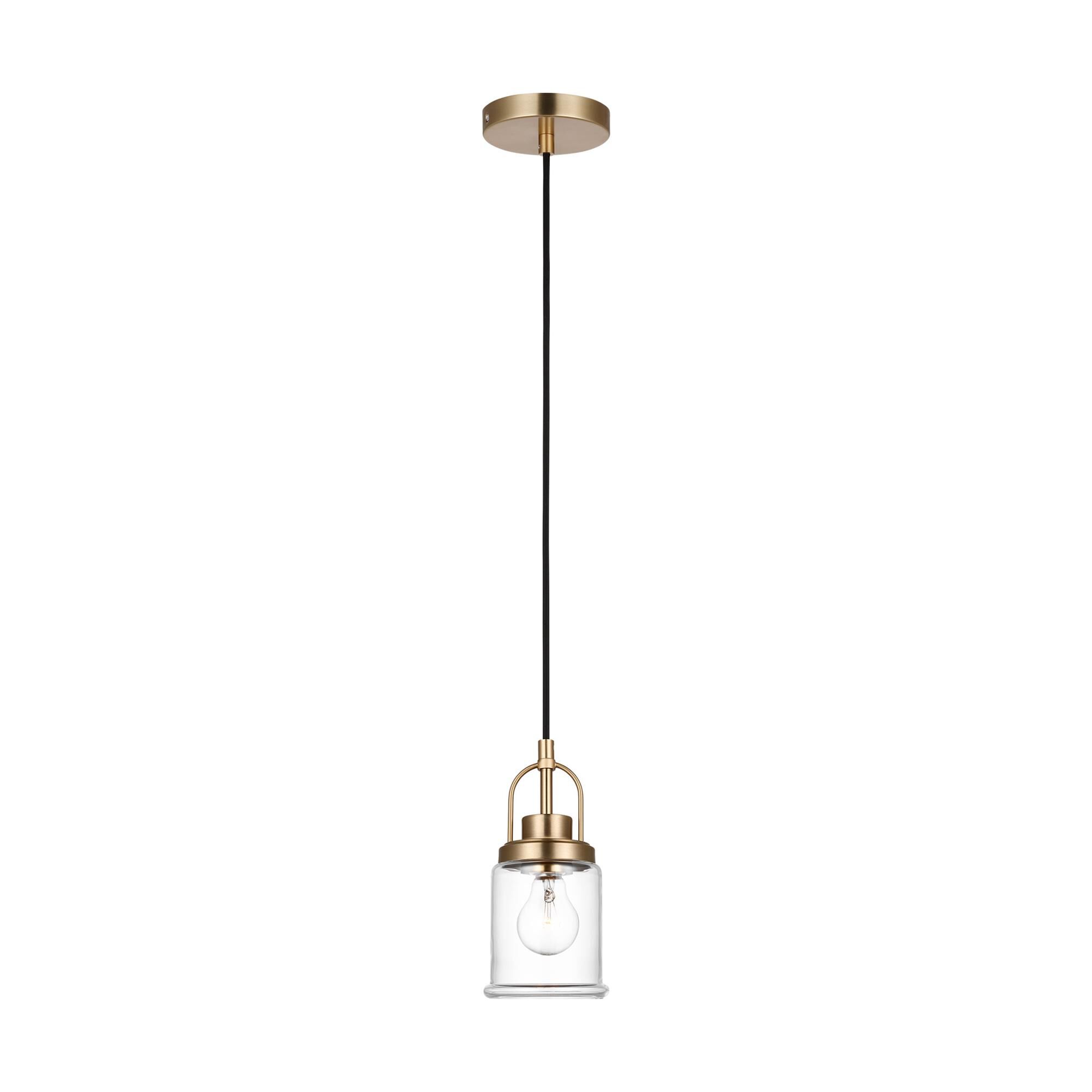 Shown in Satin Brass finish and Clear glass and Clear Glass shade