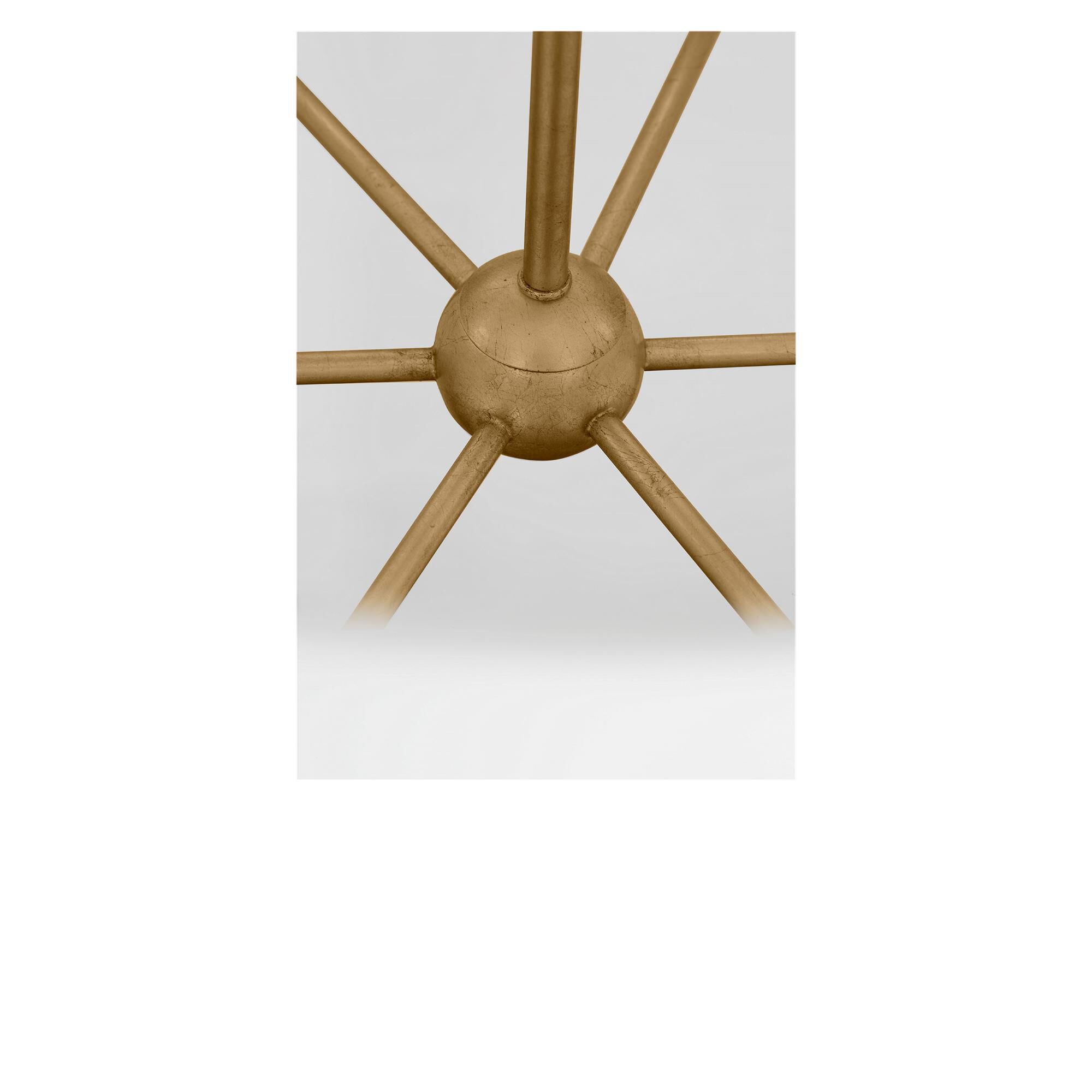 Shown in Gild finish and White Linen Fabric shade