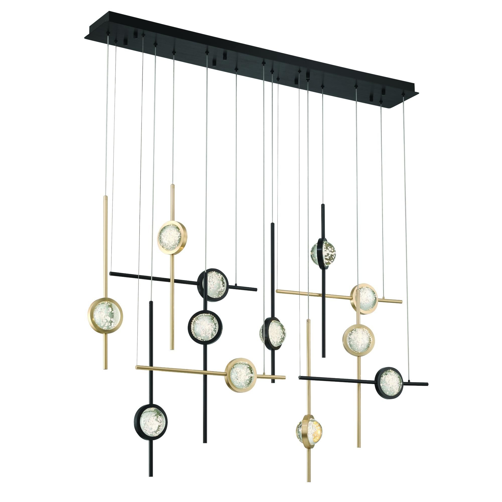 Shown in Gold and Black finish and Clear  glass