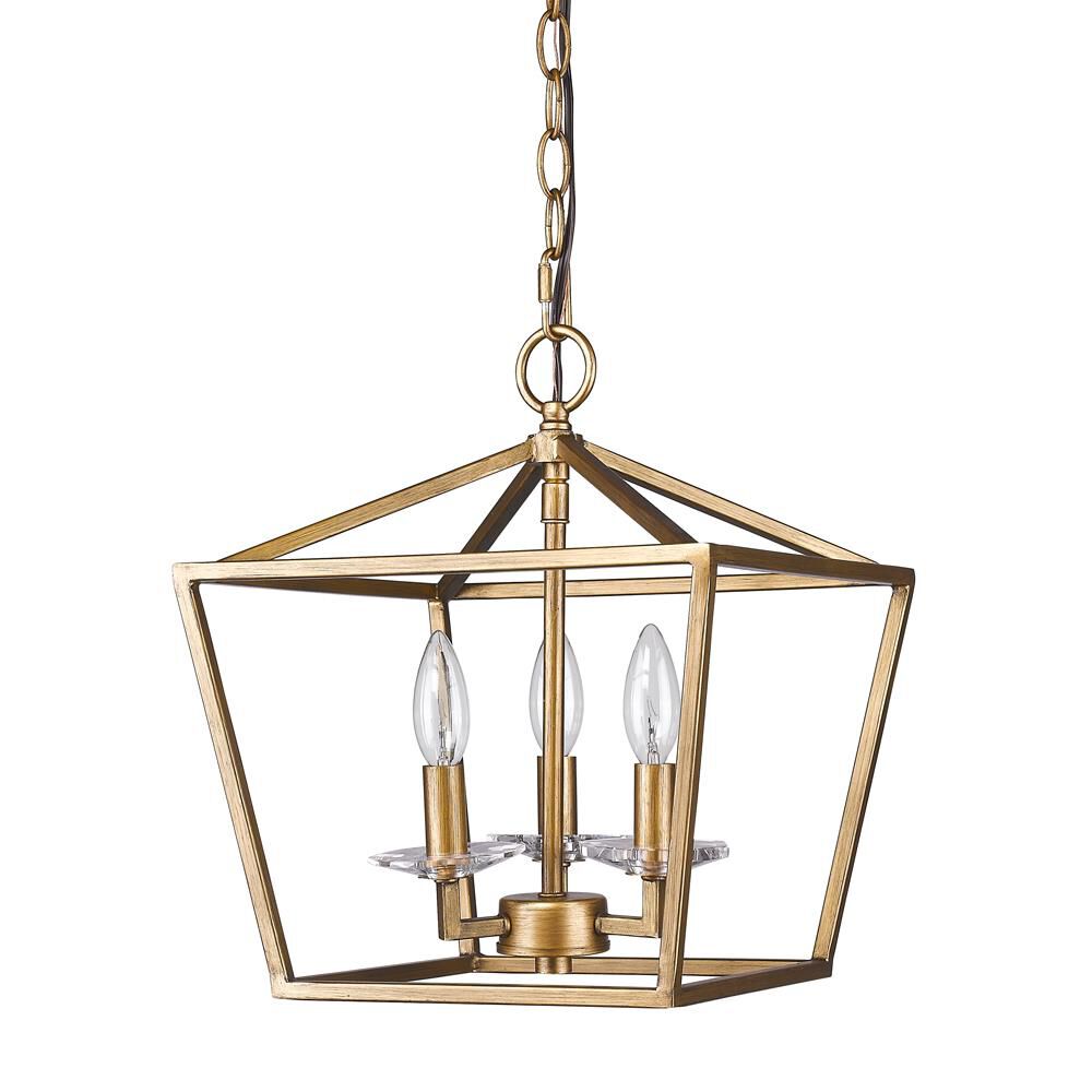 Shown in Antique Gold finish and -- glass and -- shade