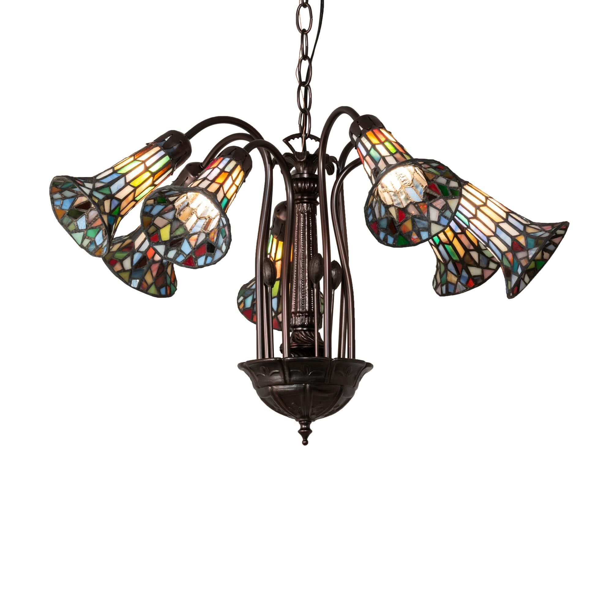 Tiffany Pond Lily 25 Inch 3 Light Chandelier by Meyda Lighting