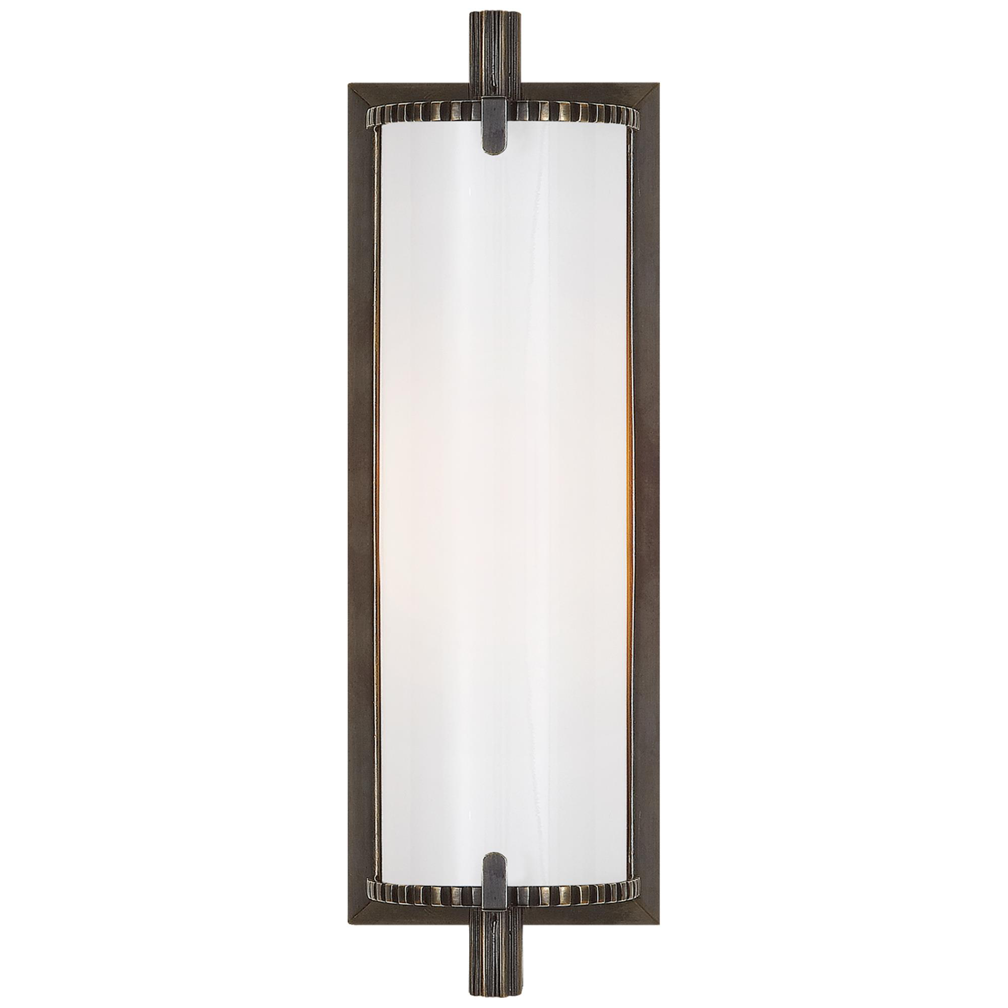Shown in Bronze finish and White glass