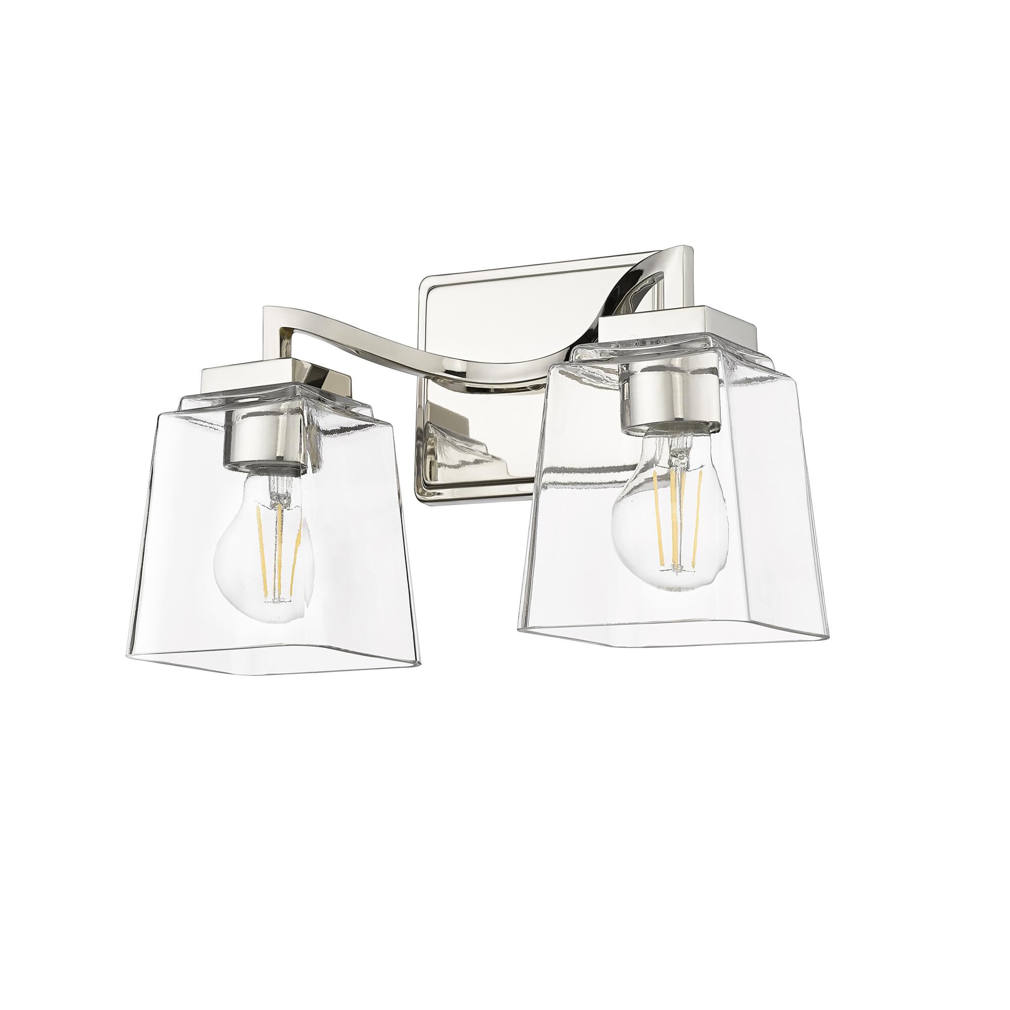 Shown in Polished Nickel finish and Clear glass