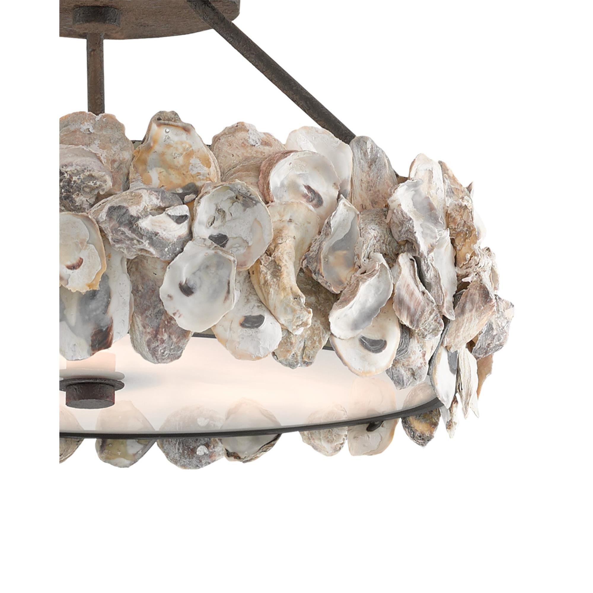 Oyster 19 Inch 3 Light Semi Flush Mount,