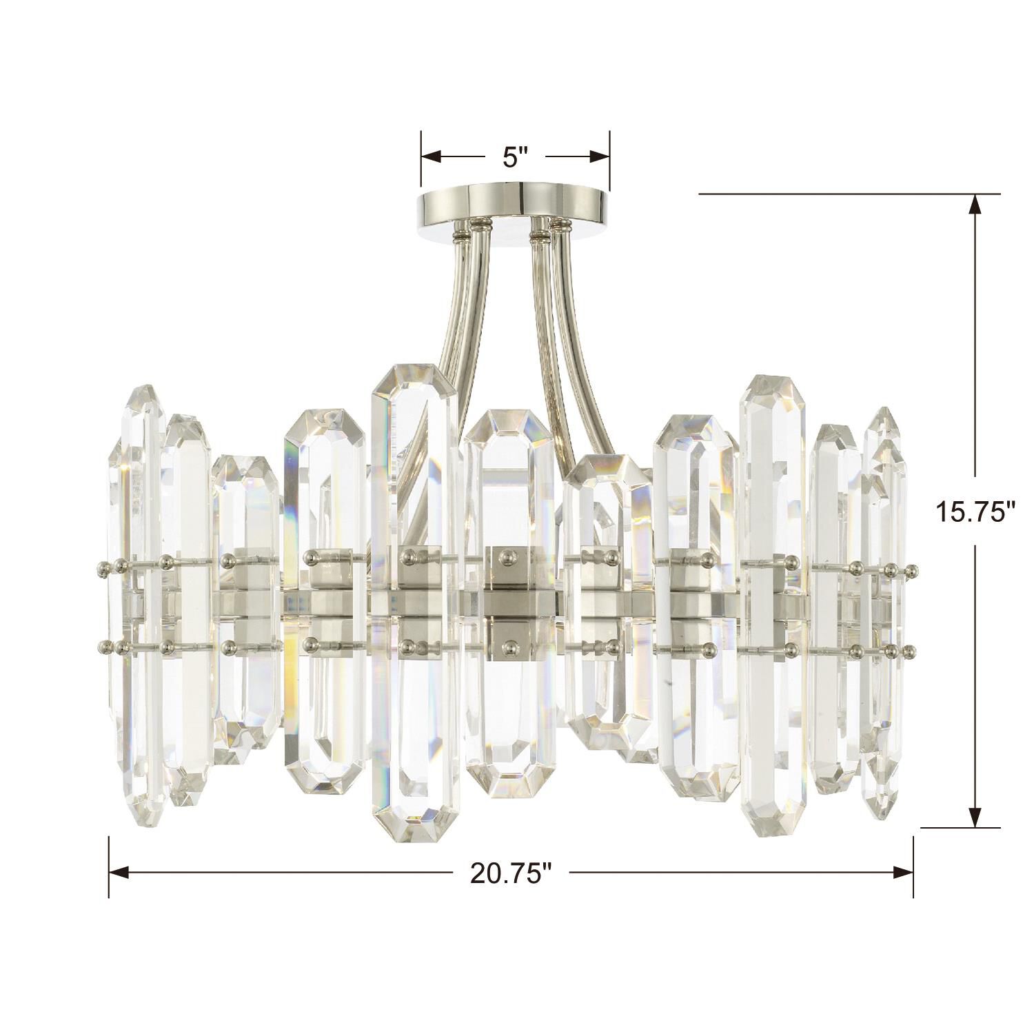 Bolton 20 Inch 4 Light Semi Flush Mount by Crystorama