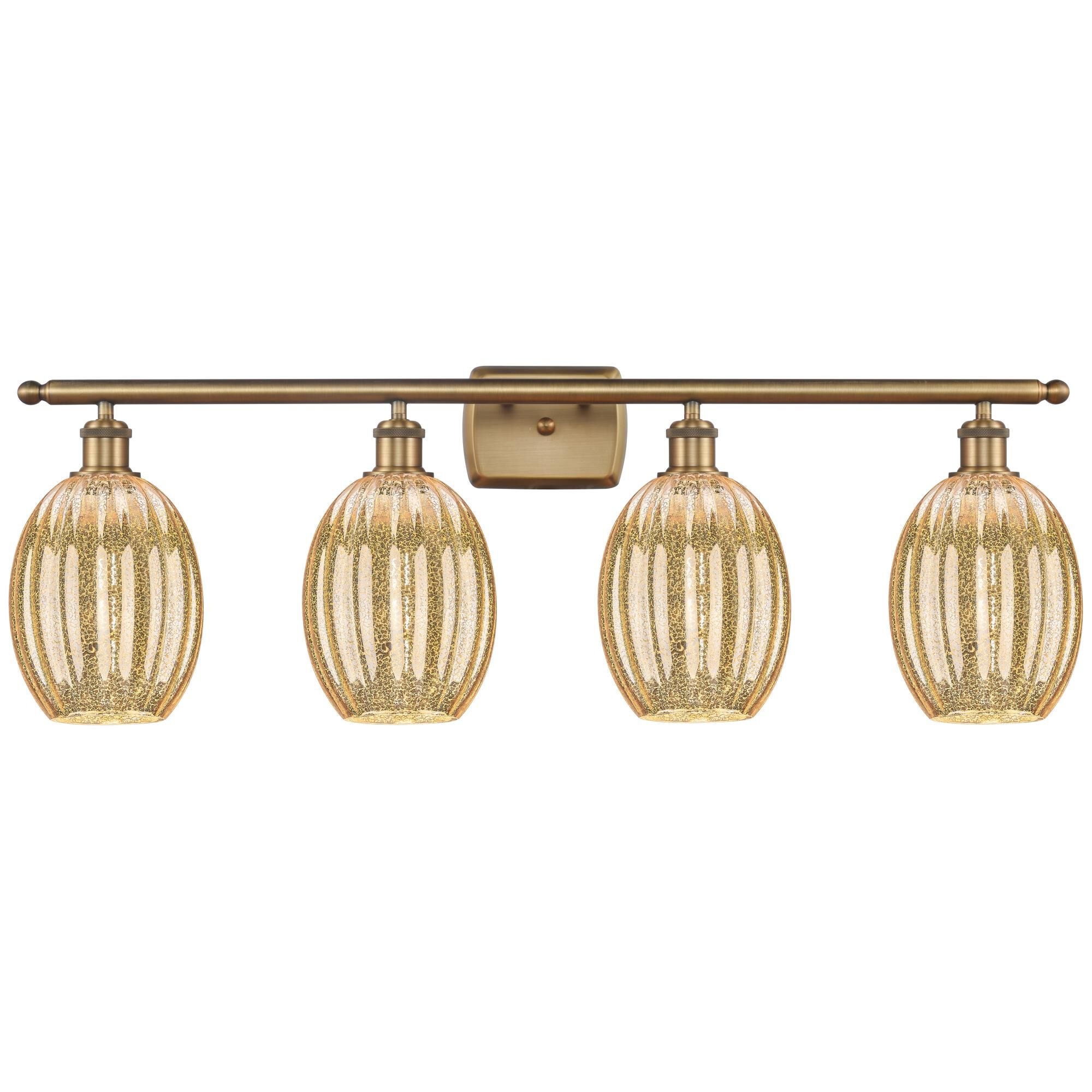 Shown in Brushed Brass finish and Mercury glass