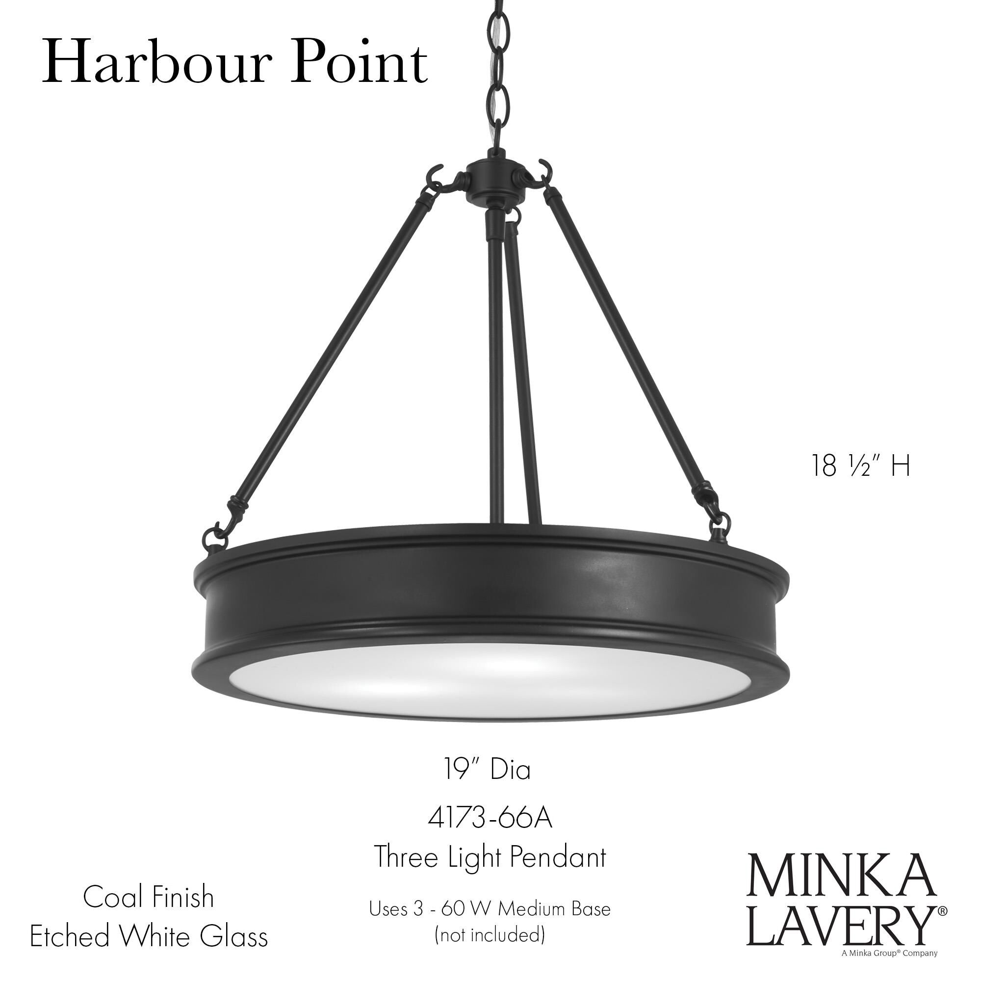 Shown in Coal finish and Etched Opal glass