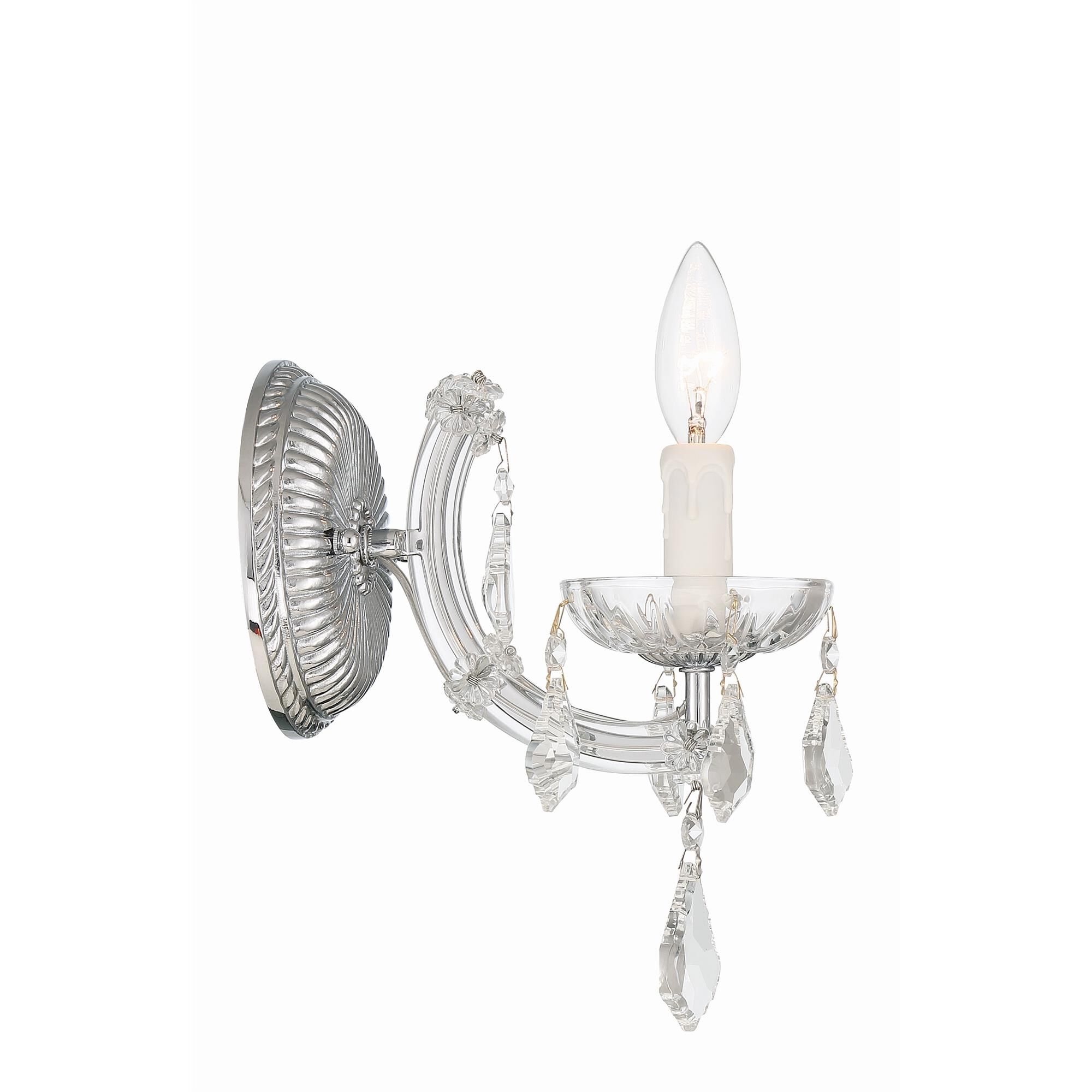 Shown in Polished Chrome finish and Clear Hand Cut crystal