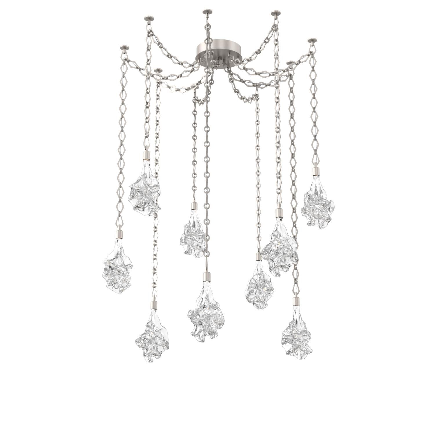 Shown in Beige Silver finish and Clear glass