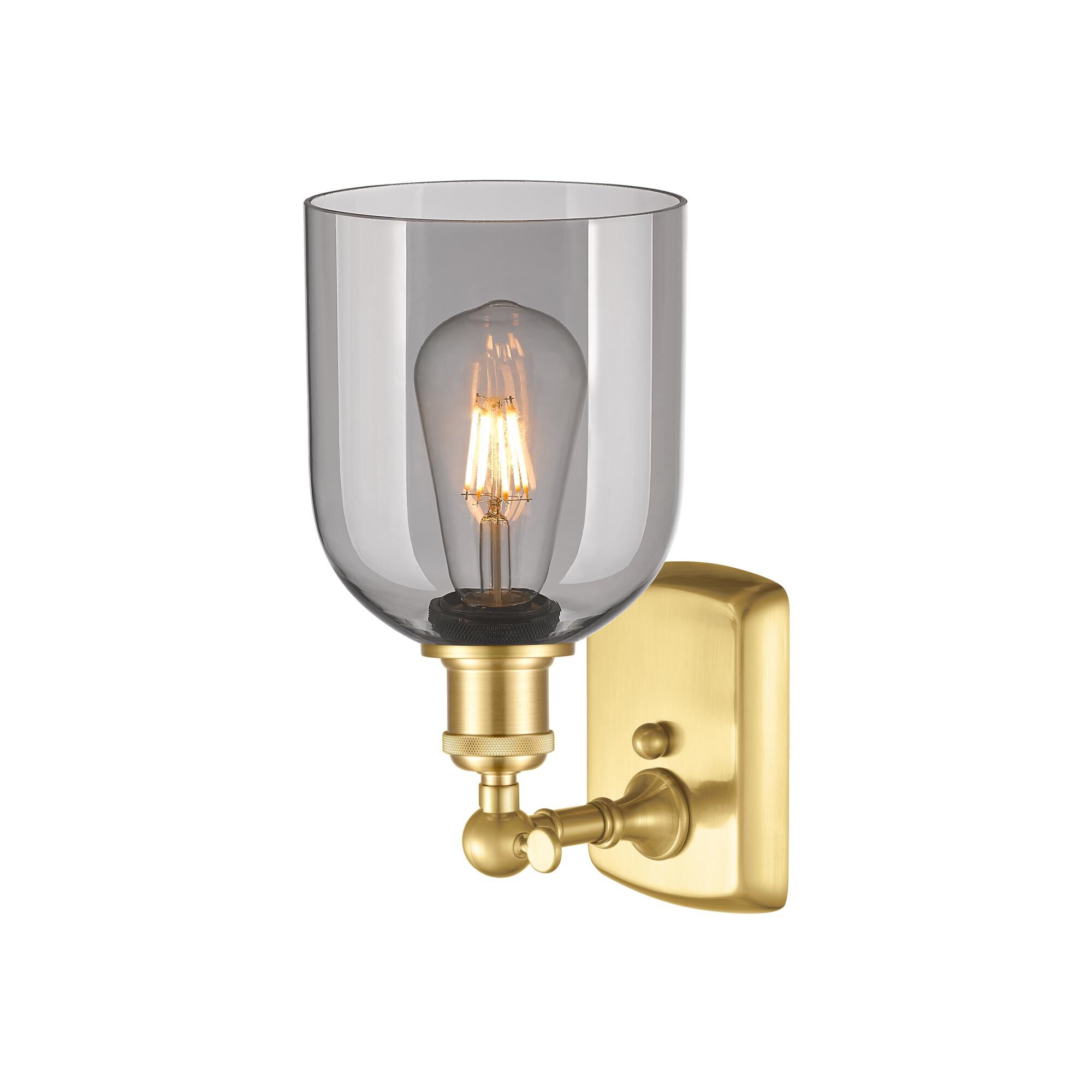 Shown in Satin Gold finish and Light Smoke glass