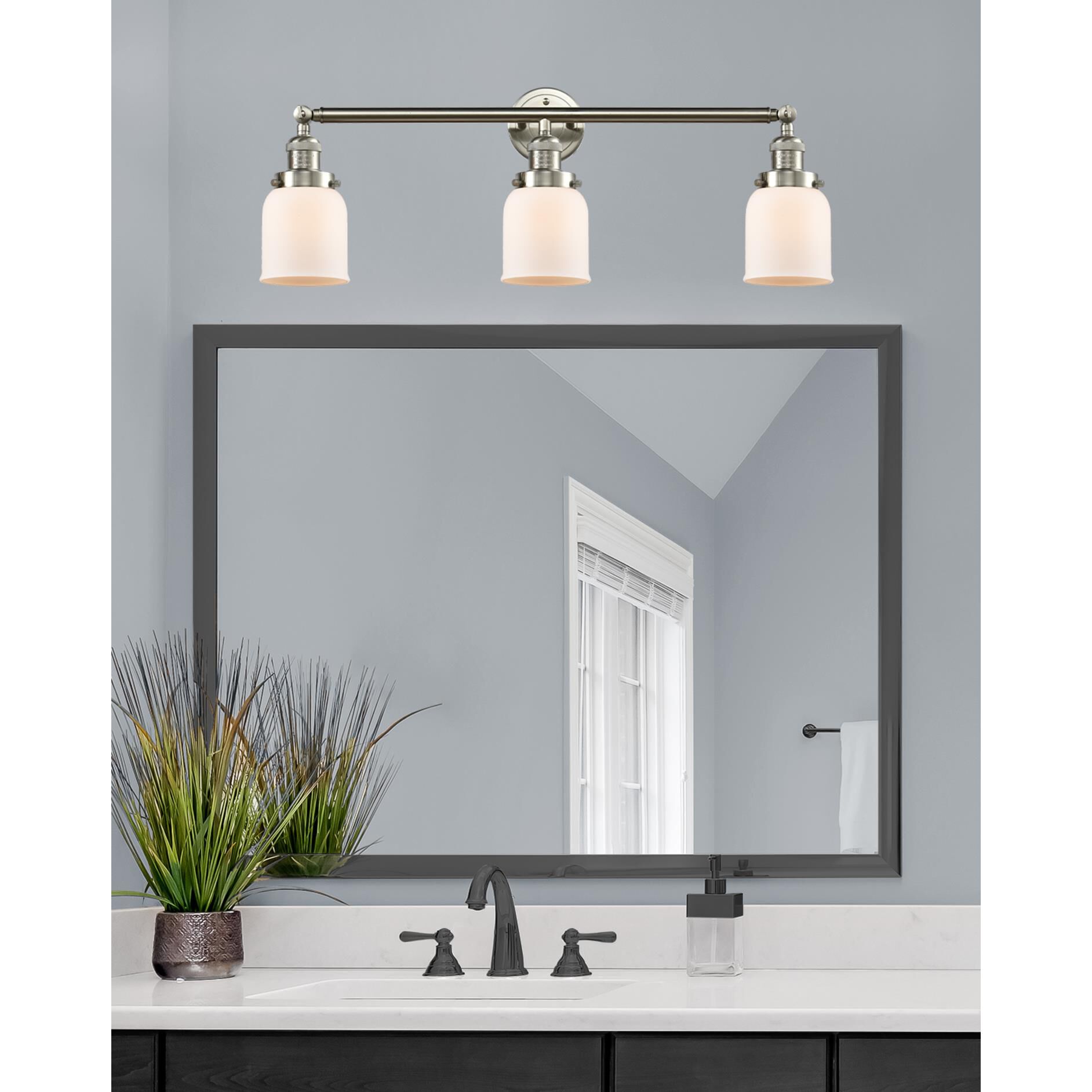 Bruno Marashlian Small Bell 30 Inch 3 Light Bath Vanity Light by Innovations Lighting