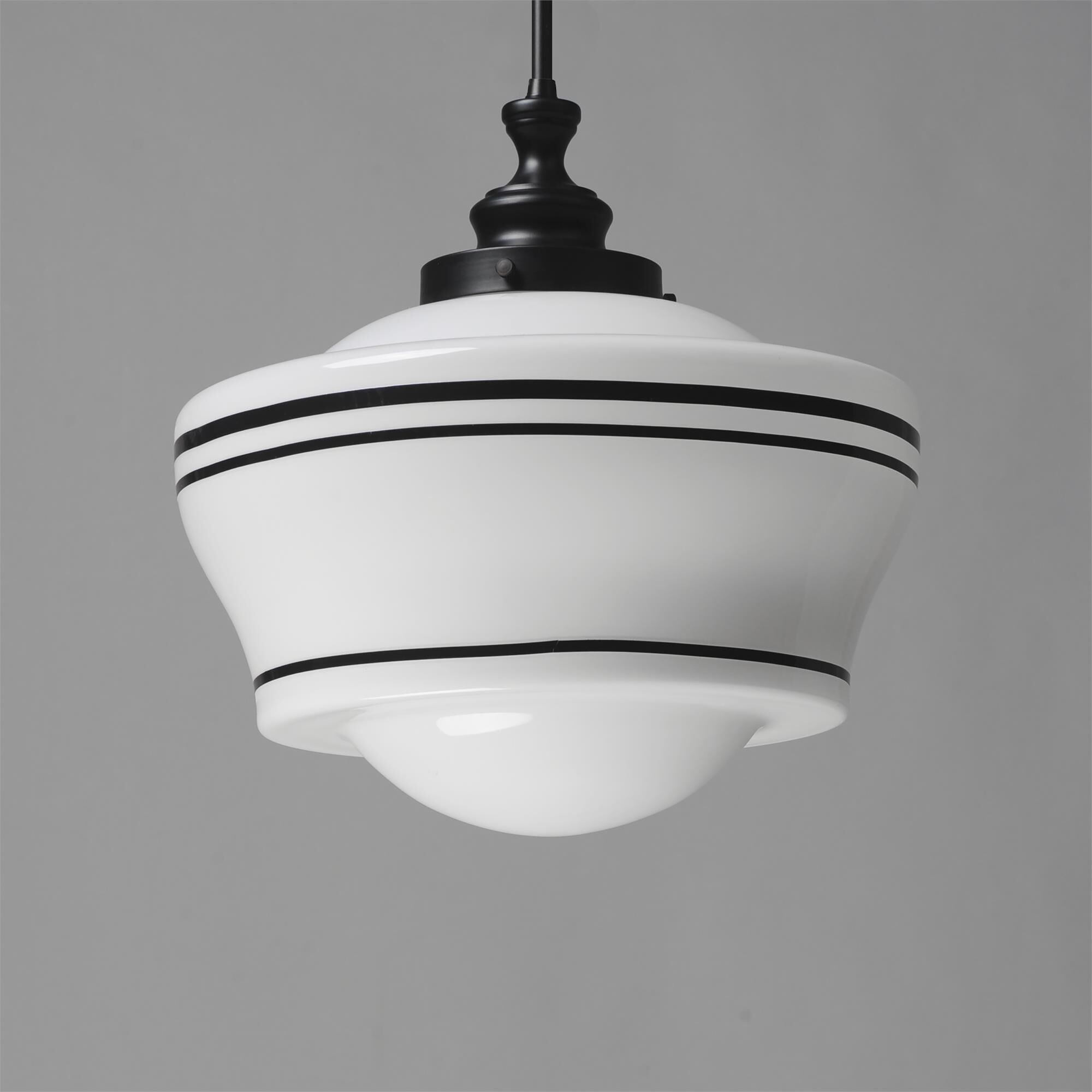 Shown in Black finish and White glass
