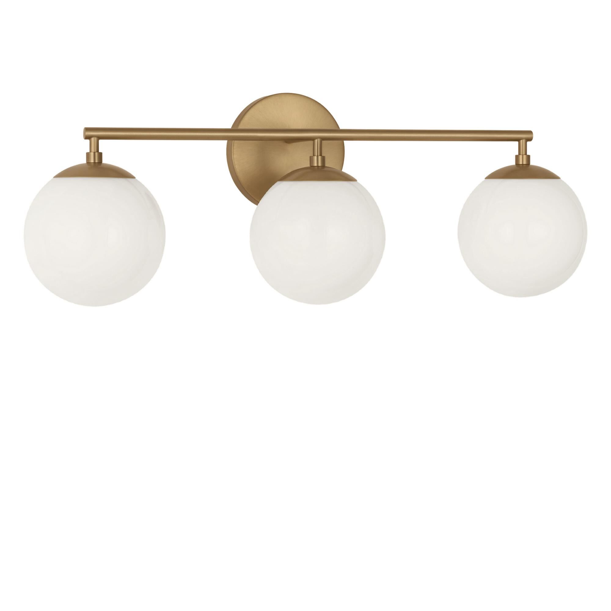 Shown in Satin Brass finish and Clear White glass