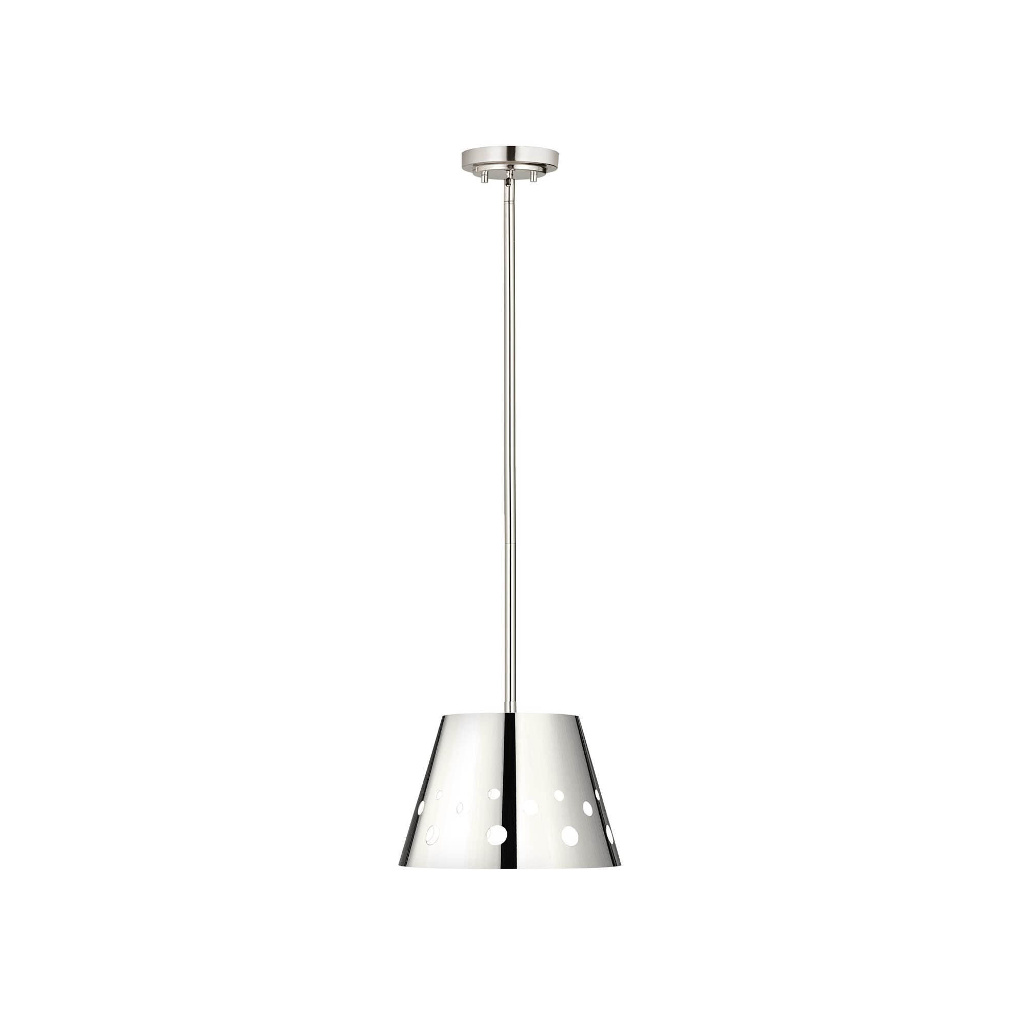 Shown in Polished Nickel finish and Iron glass and Iron shade