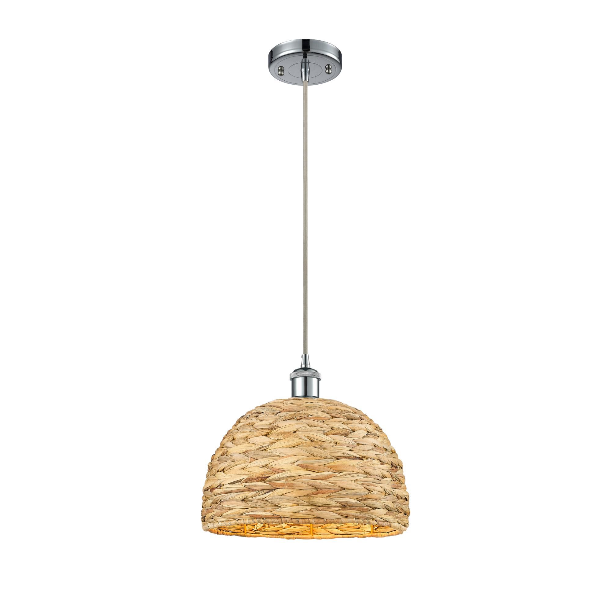 Bruno Marashlian Woven Rattan 12 Inch Mini Pendant by Innovations Lighting
