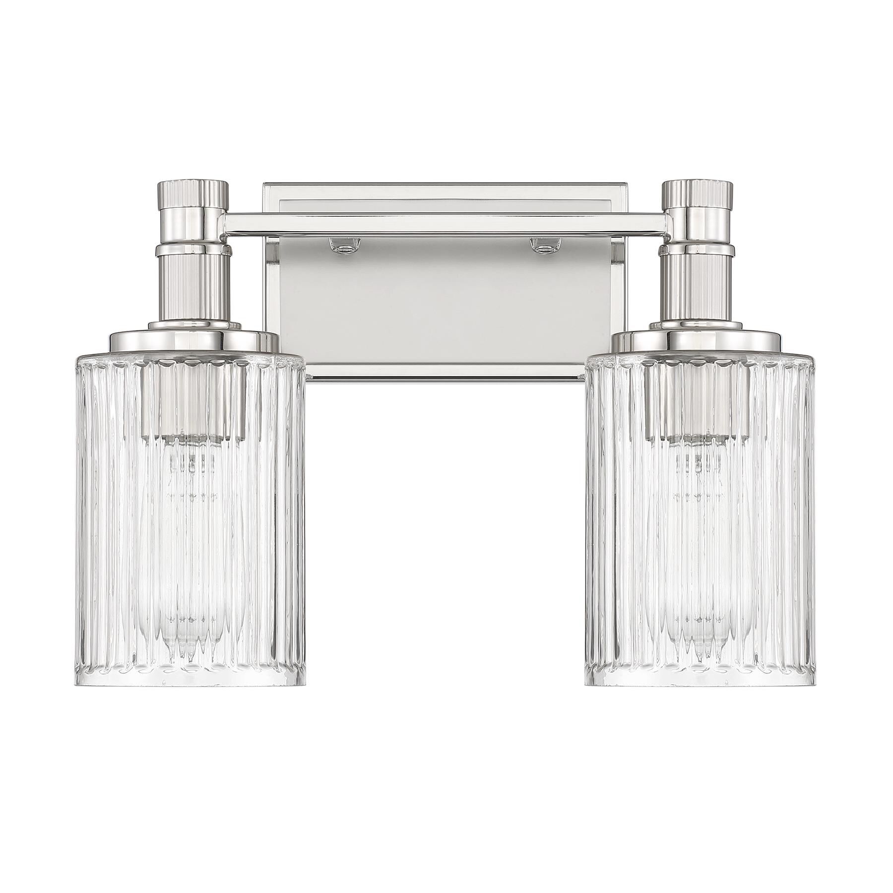 Shown in Silver And Polished Nickel finish and Ribbed glass