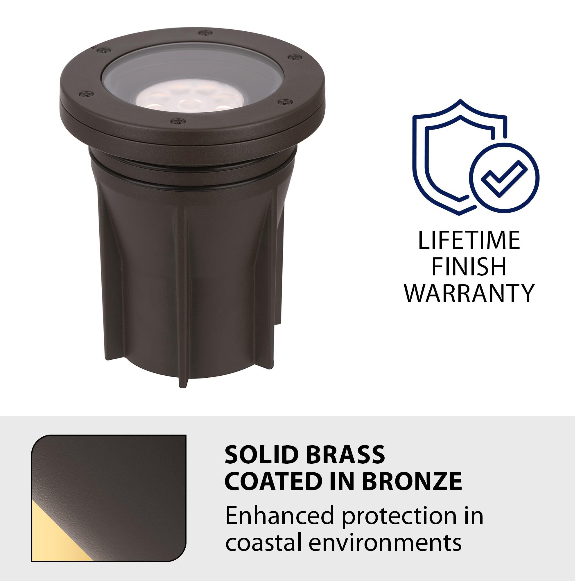 Shown in Solid Brass Coated In Bronze finish