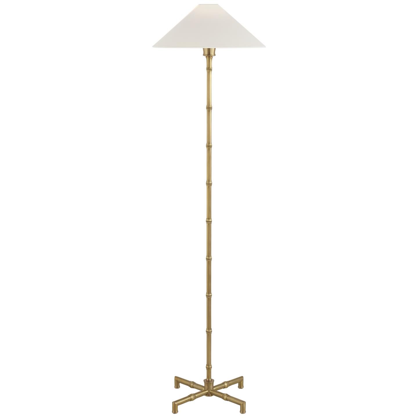 Shown in Hand-Rubbed Antique Brass finish and Linen shade