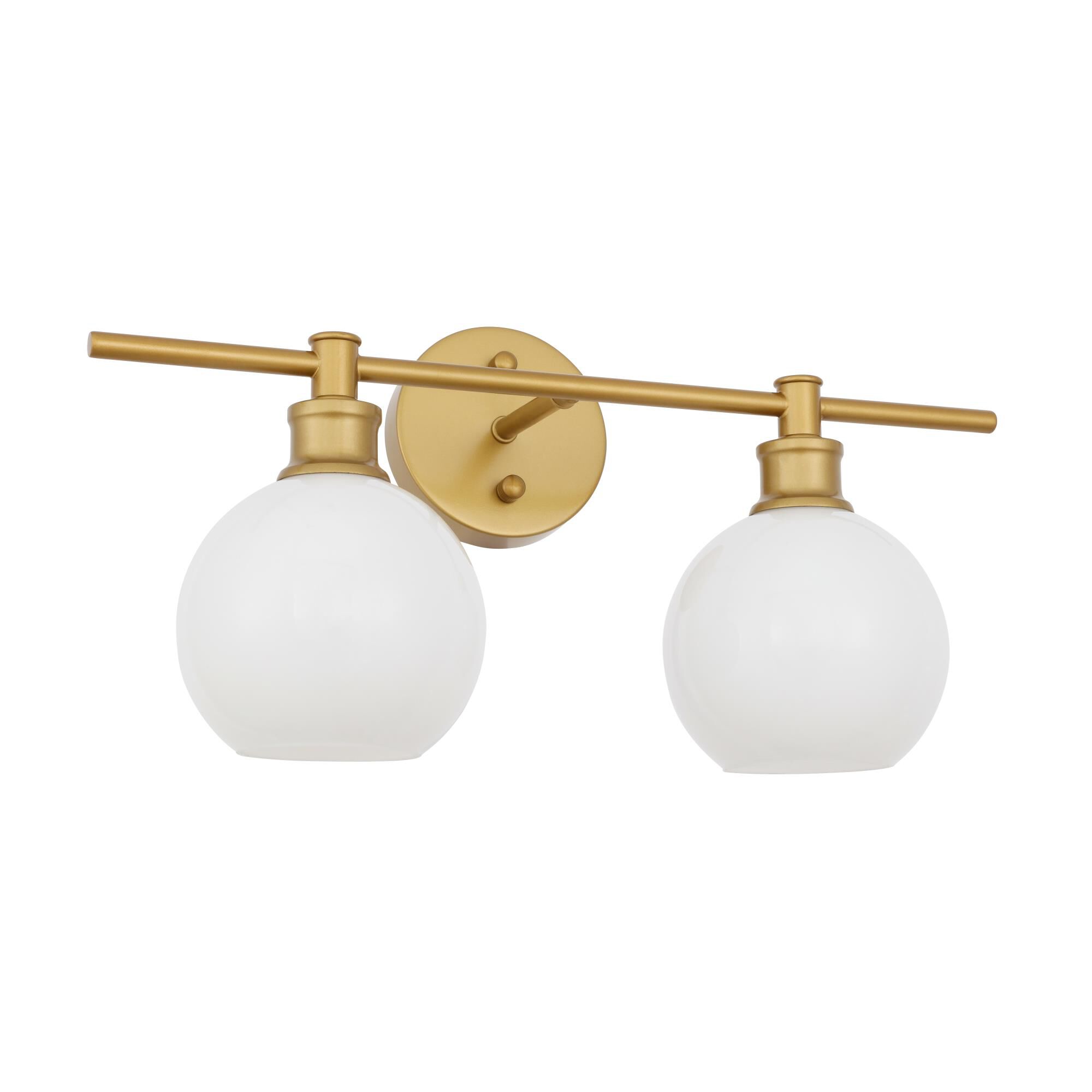 Shown in Brass finish and Frosted White  glass