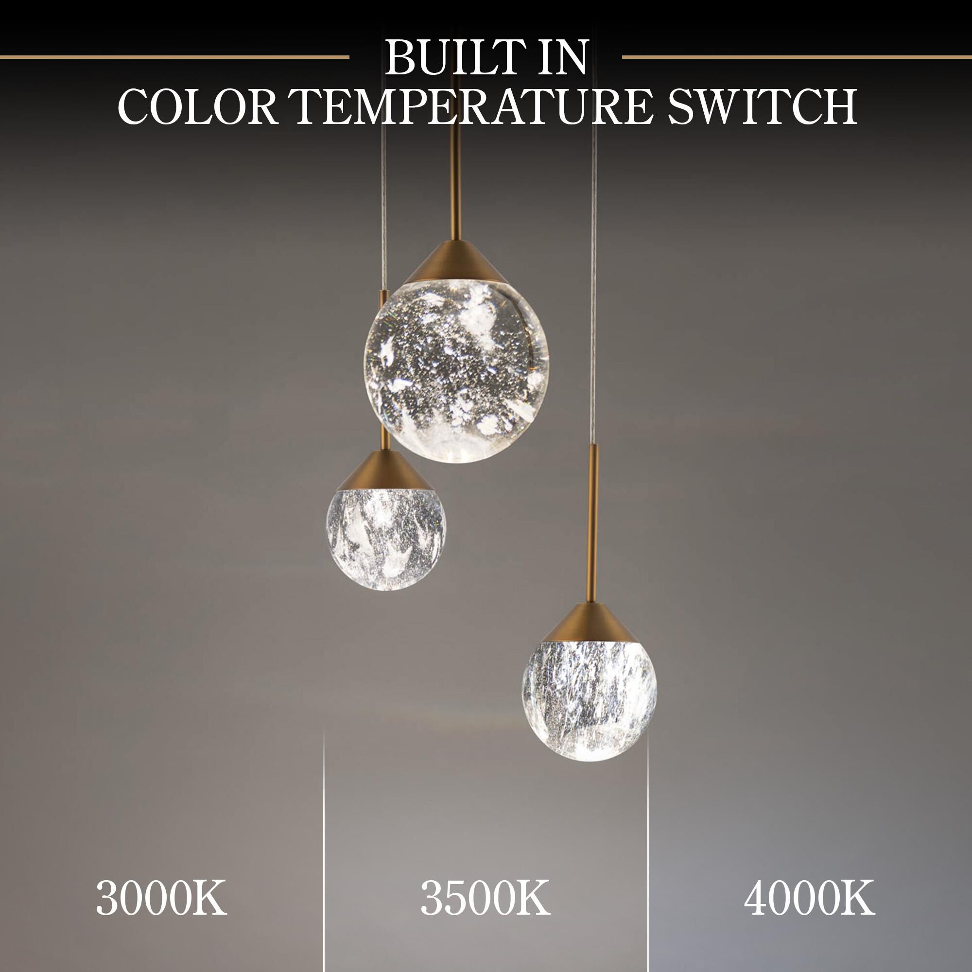 Shown in Aged Brass finish and Clear Optic Haze Crystal glass